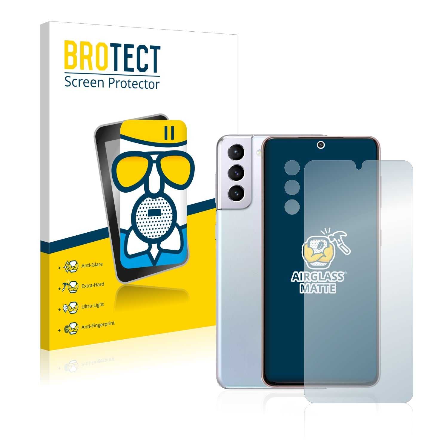 ScreenShield, Anti-Glare Screen Protector for Samsung Galaxy S21 5G (Front + cam)