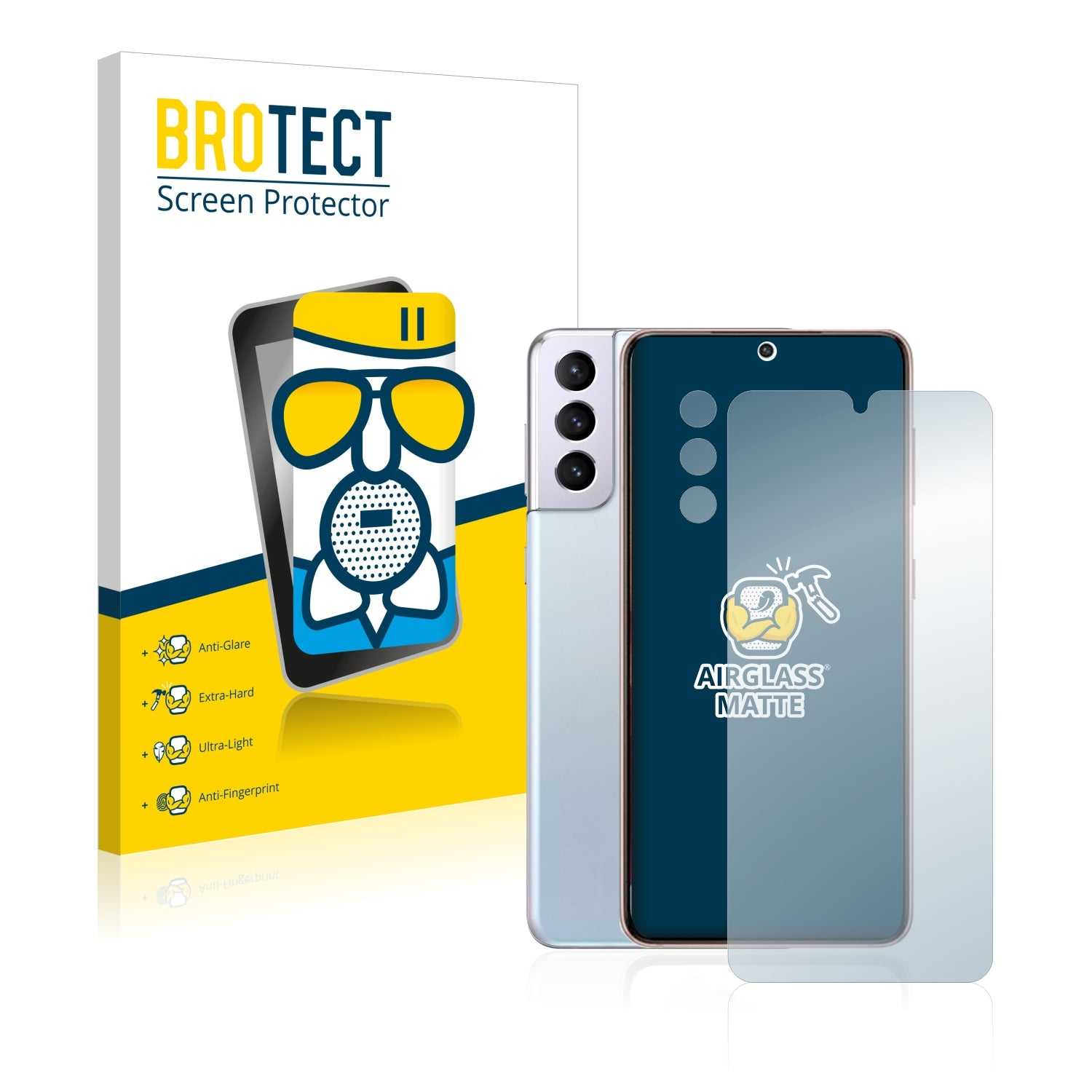 ScreenShield, Anti-Glare Screen Protector for Samsung Galaxy S21 (Front + cam)