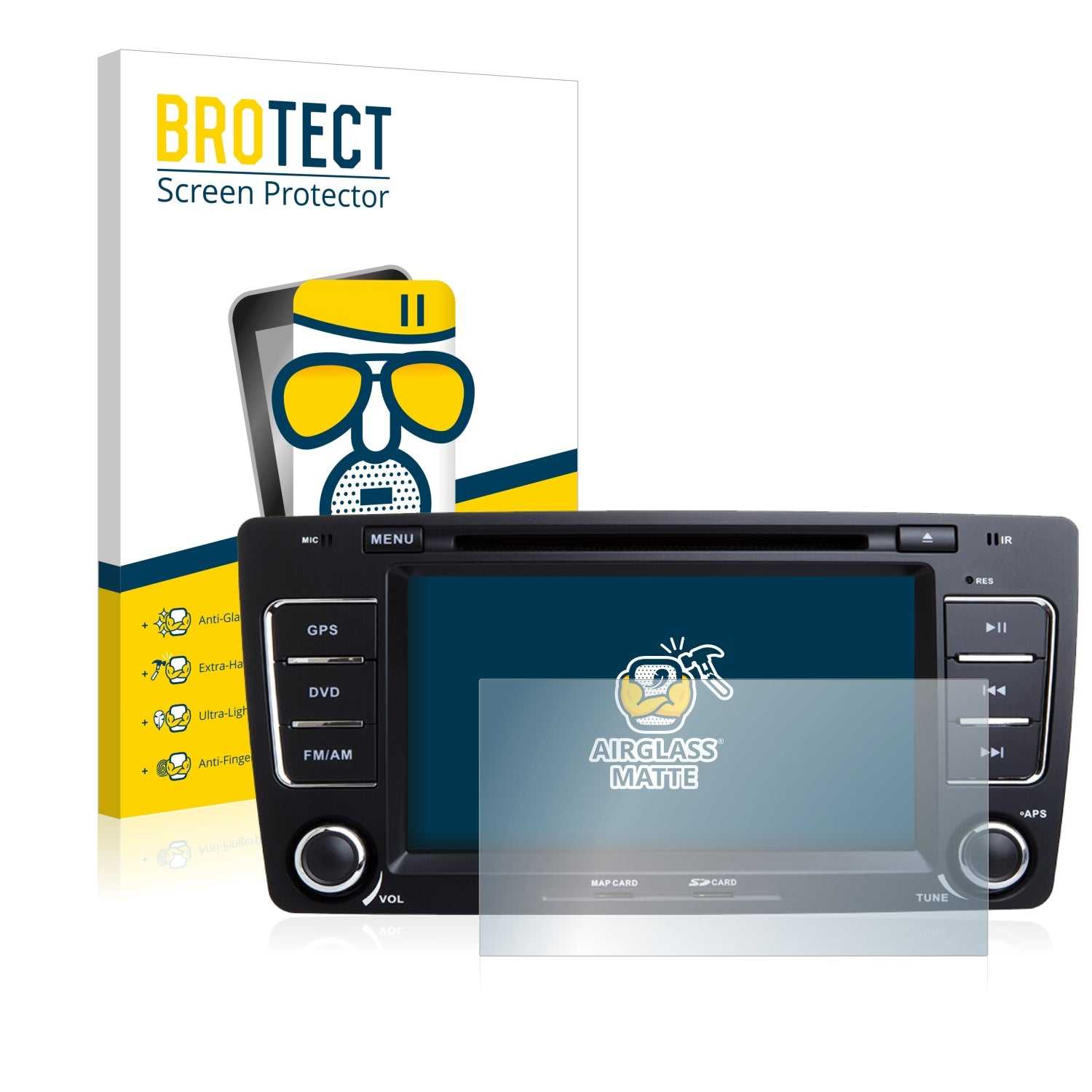 ScreenShield, Anti-Glare Screen Protector for Skoda Octavia 2008 Infotainment System