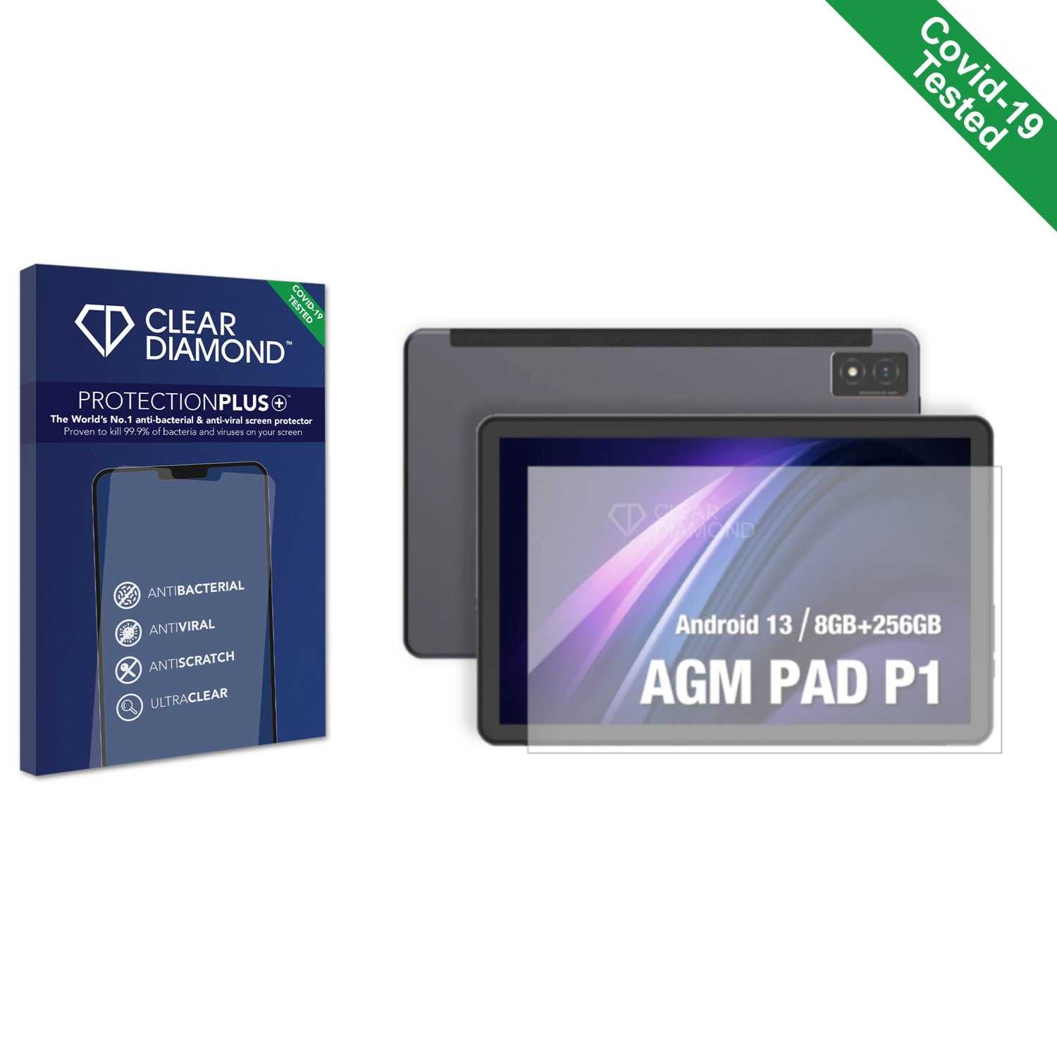 ScreenShield, Clear Diamond Anti-viral Screen Protector for AGM Pad P1