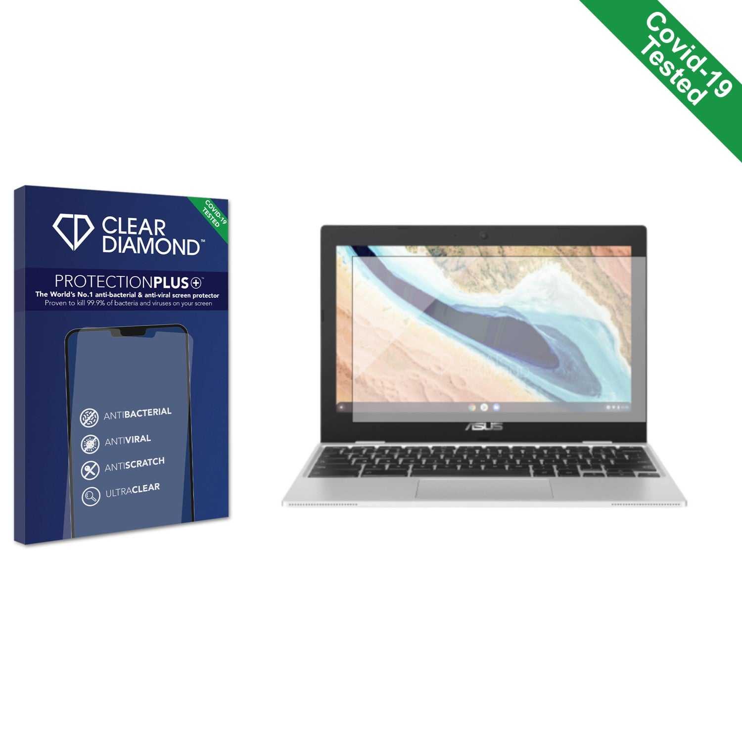 ScreenShield, Clear Diamond Anti-viral Screen Protector for ASUS Chromebook CX1