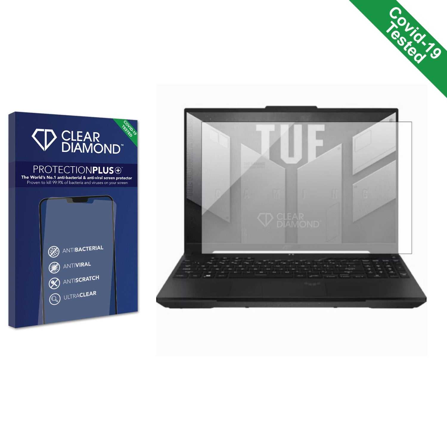 ScreenShield, Clear Diamond Anti-viral Screen Protector for ASUS TUF Gaming A16