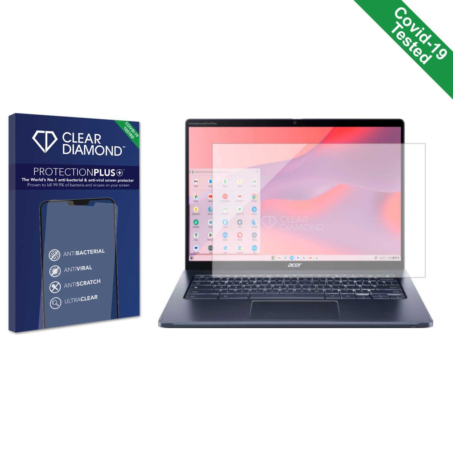 ScreenShield, Clear Diamond Anti-viral Screen Protector for Acer Chromebook Spin 714