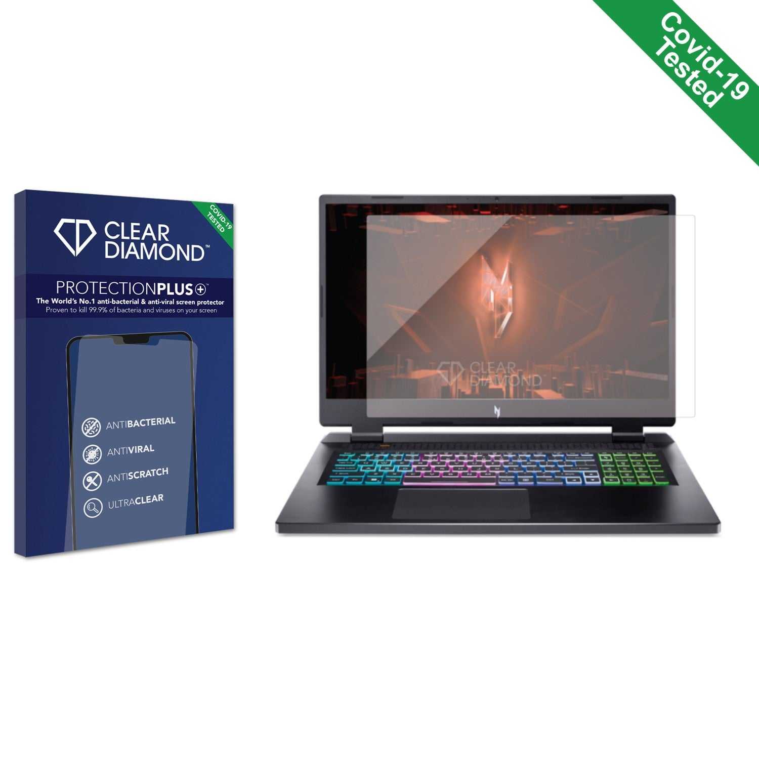 ScreenShield, Clear Diamond Anti-viral Screen Protector for Acer Nitro 17