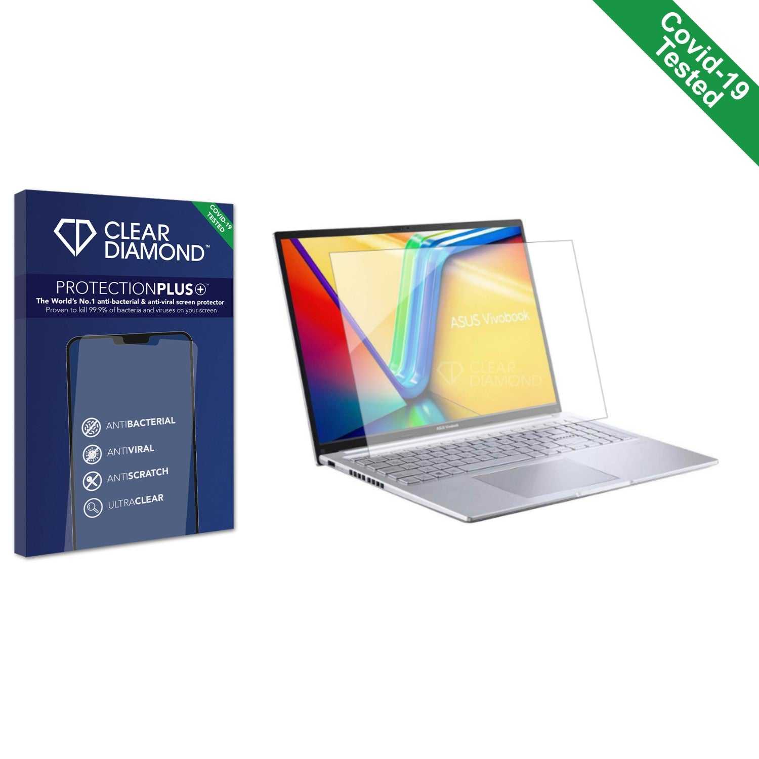 ScreenShield, Clear Diamond Anti-viral Screen Protector for Asus Vivobook 16