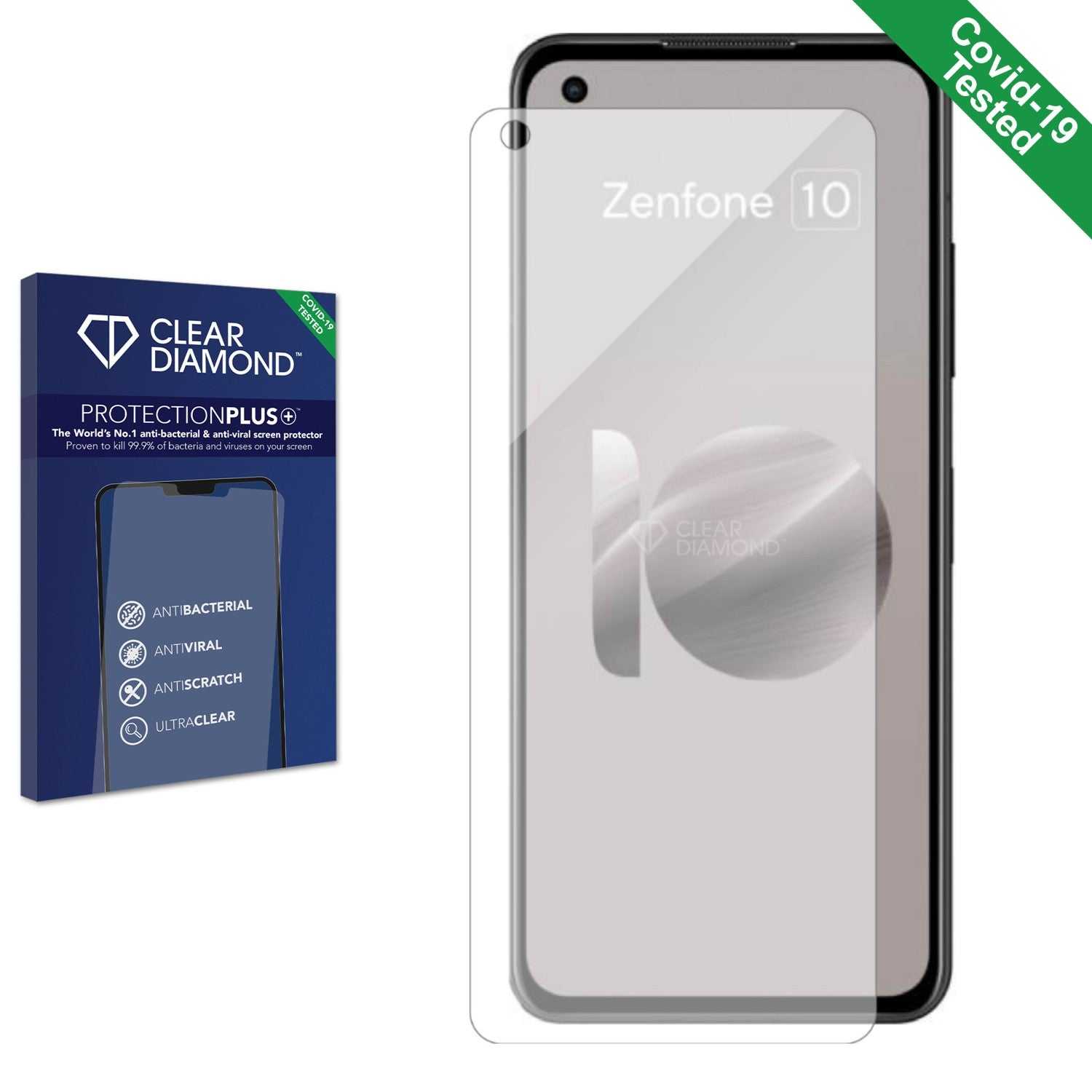 ScreenShield, Clear Diamond Anti-viral Screen Protector for Asus ZenFone 10