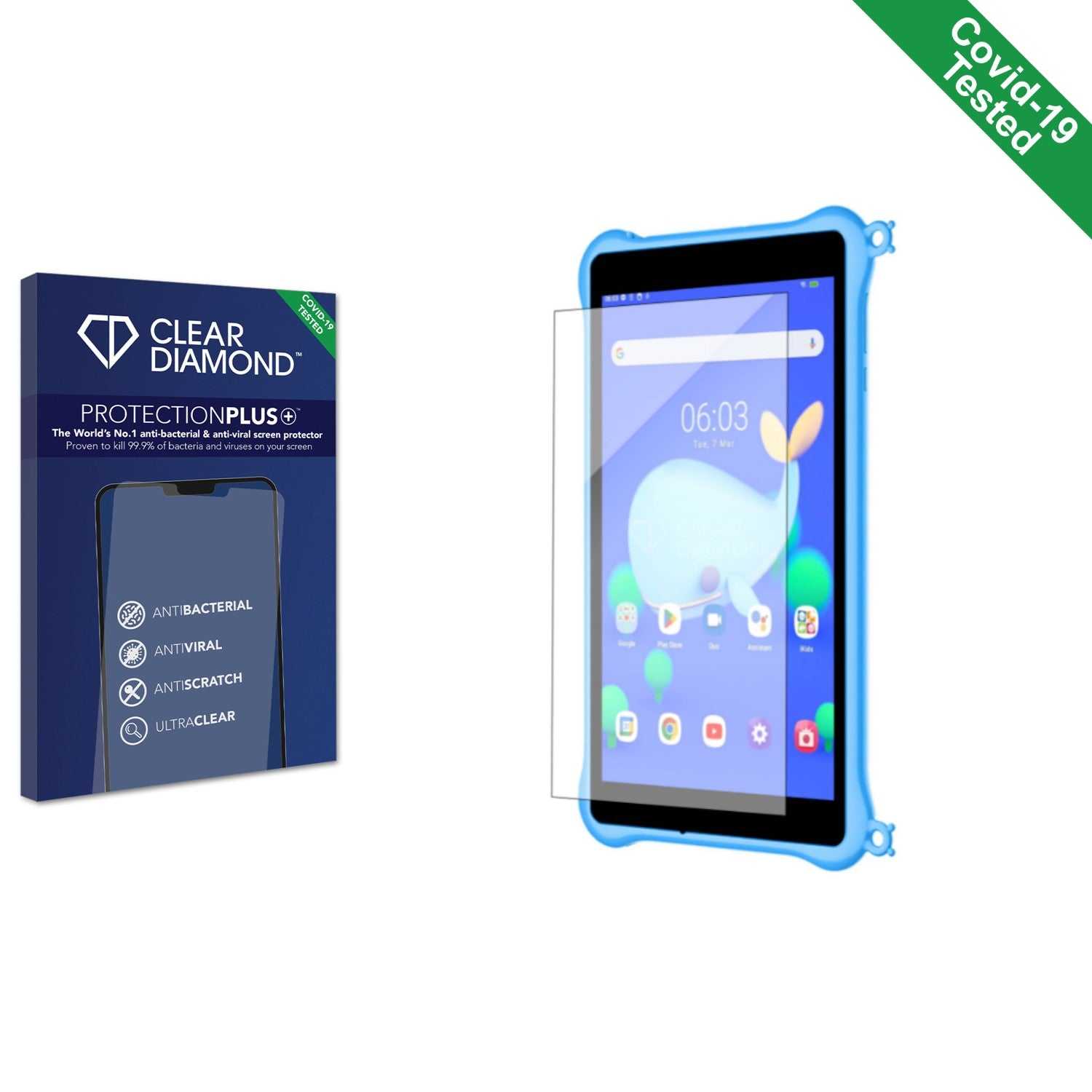 ScreenShield, Clear Diamond Anti-viral Screen Protector for Blackview Tab 5 Kids