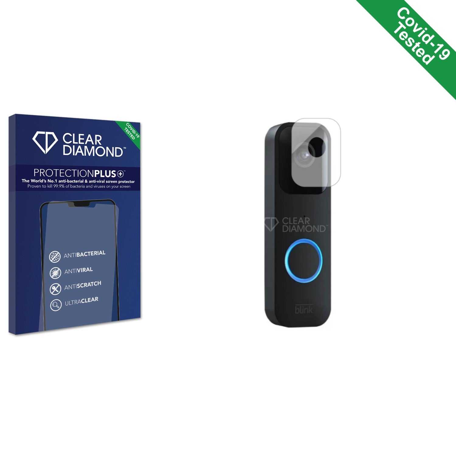 ScreenShield, Clear Diamond Anti-viral Screen Protector for Blink Video Doorbell