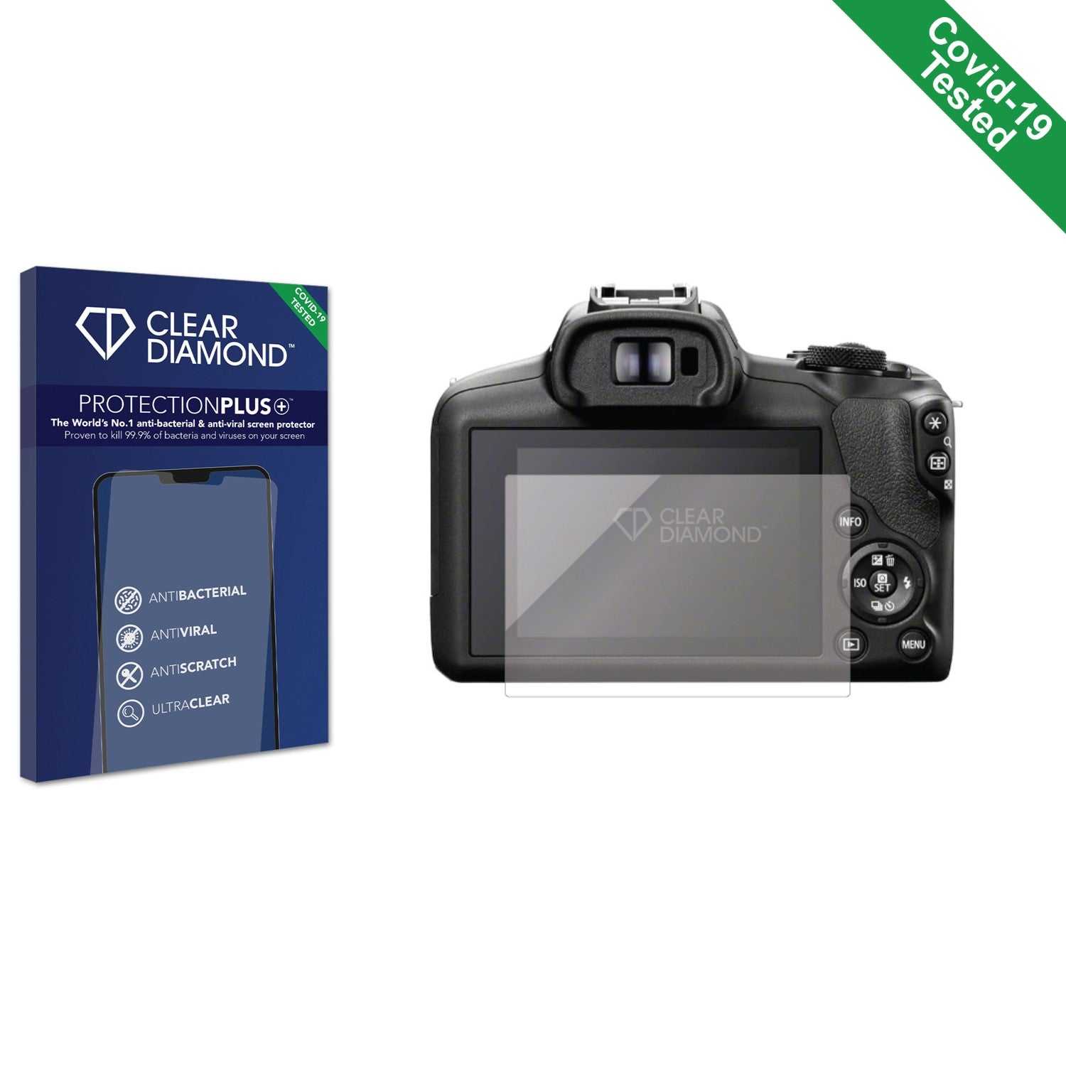 ScreenShield, Clear Diamond Anti-viral Screen Protector for Canon EOS R100