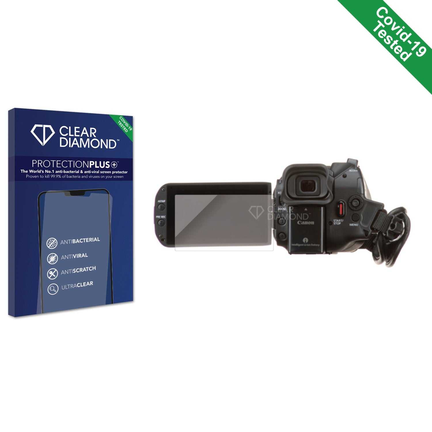 ScreenShield, Clear Diamond Anti-viral Screen Protector for Canon Vixia HF G70