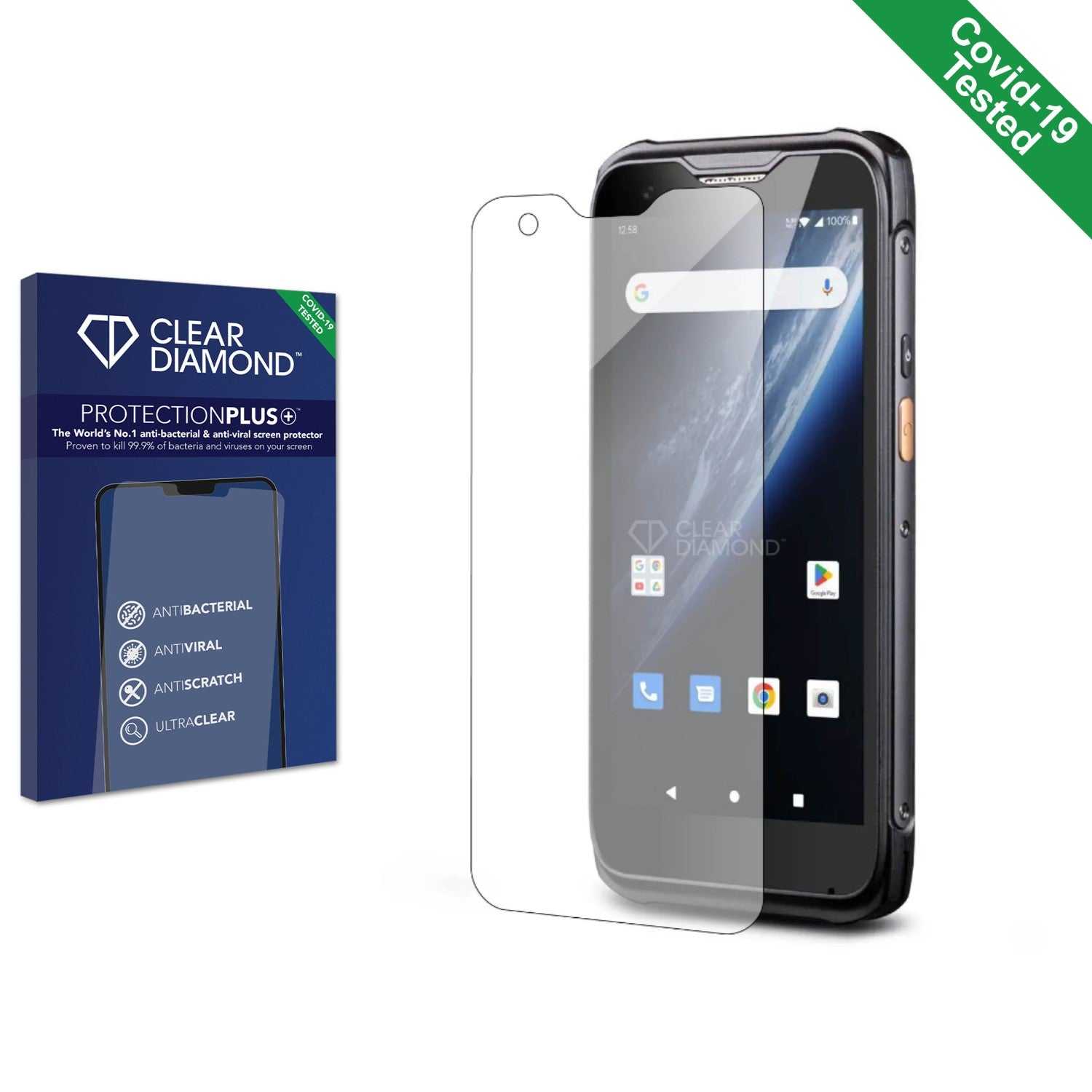 ScreenShield, Clear Diamond Anti-viral Screen Protector for Chainway MC95