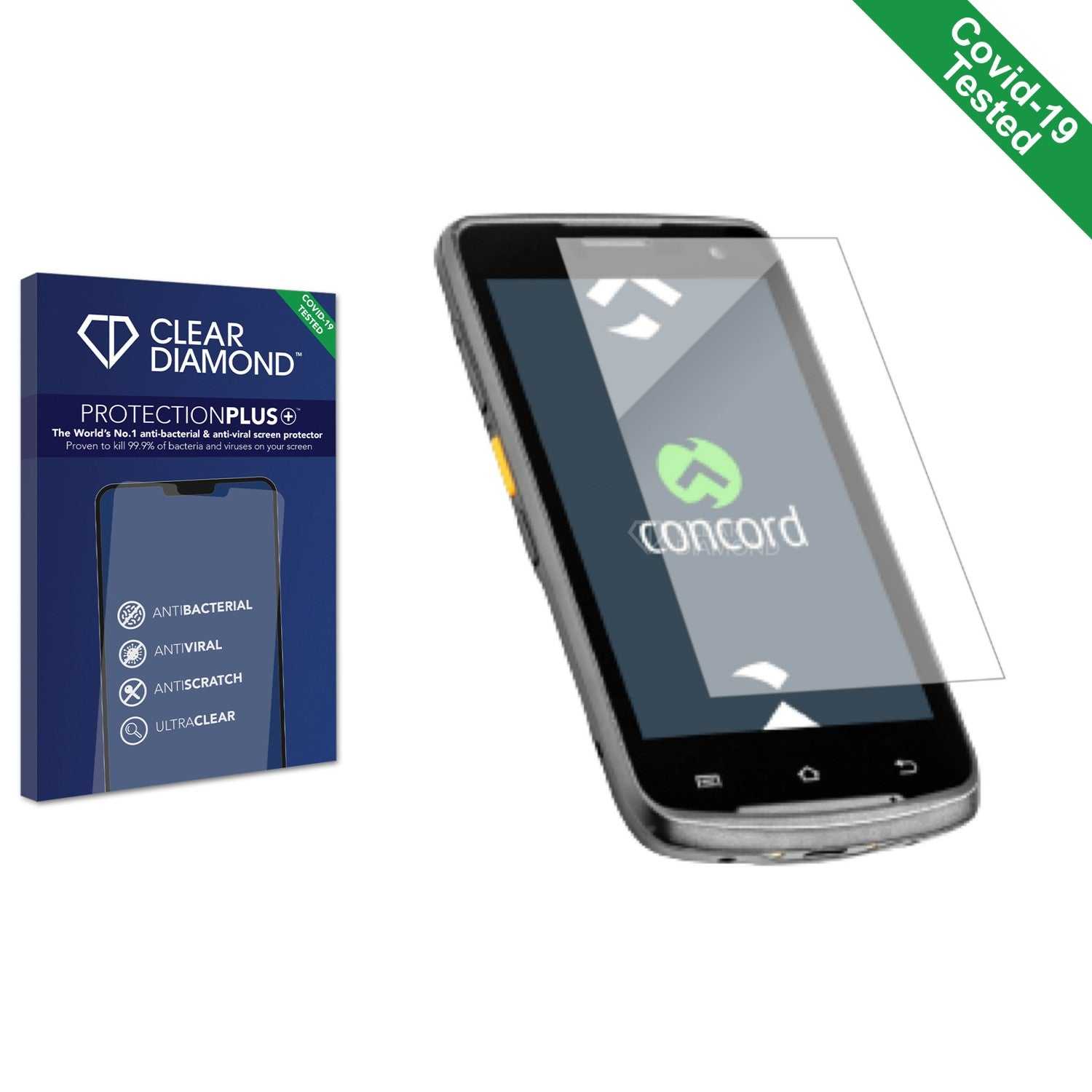 ScreenShield, Clear Diamond Anti-viral Screen Protector for Comandera Concord M40