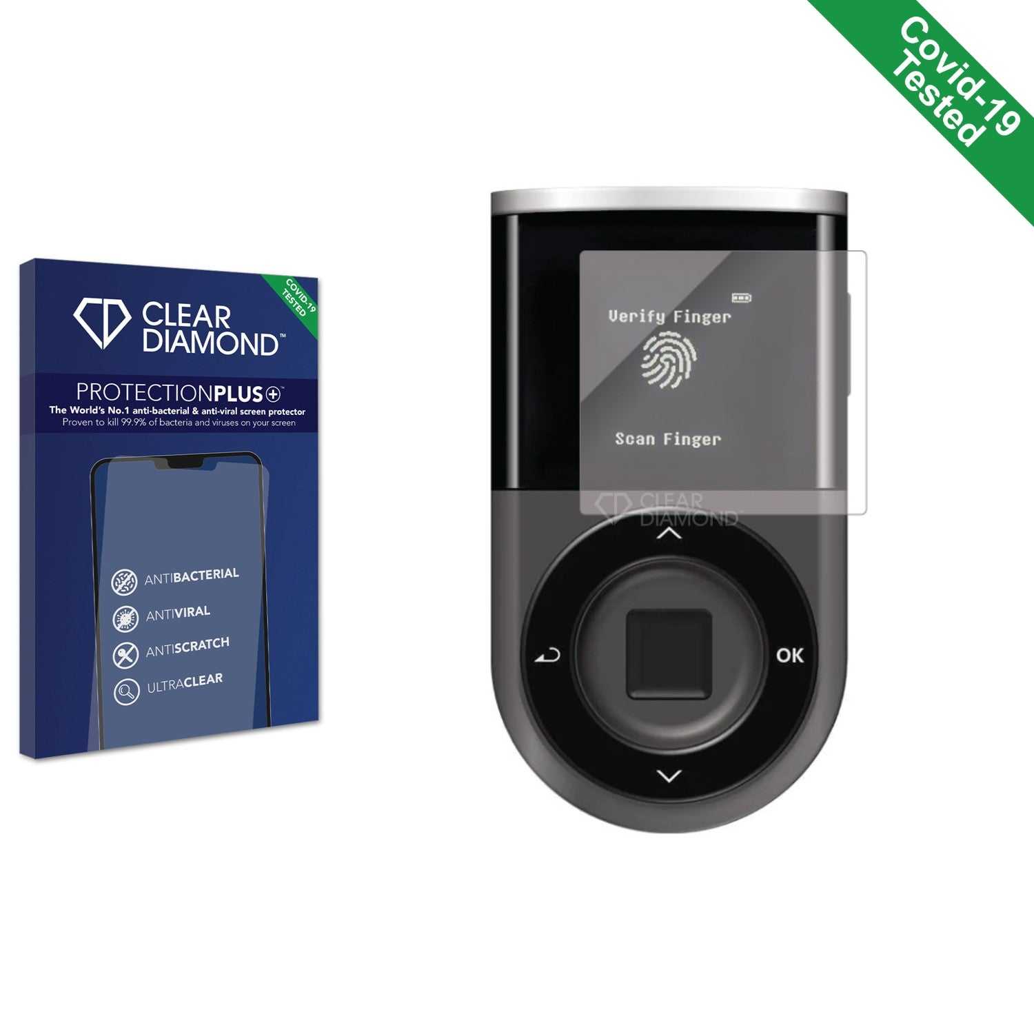 ScreenShield, Clear Diamond Anti-viral Screen Protector for D'CENT Biometric Wallet