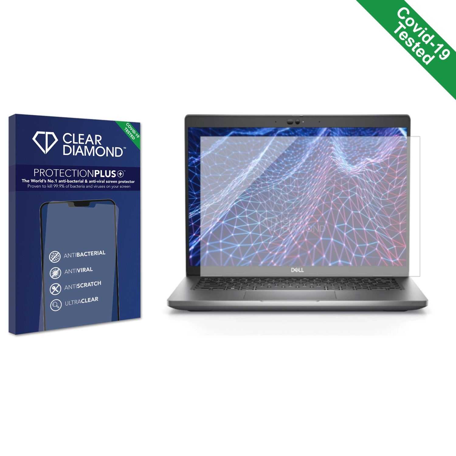 ScreenShield, Clear Diamond Anti-viral Screen Protector for Dell Latitude 5340 Laptop