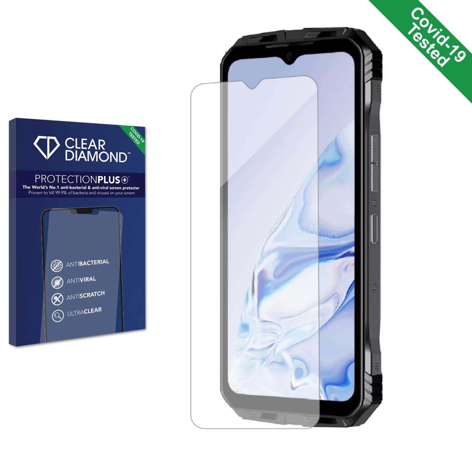 ScreenShield, Clear Diamond Anti-viral Screen Protector for Doogee S100 Helio G99