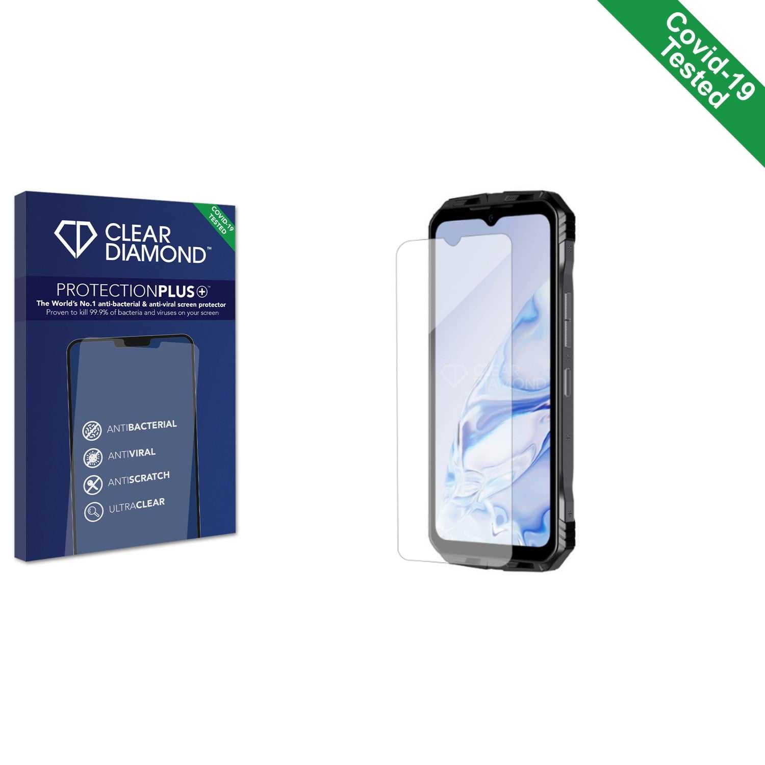 ScreenShield, Clear Diamond Anti-viral Screen Protector for Doogee S100 Pro