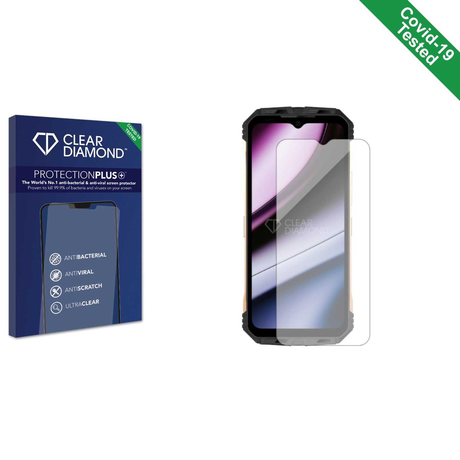 ScreenShield, Clear Diamond Anti-viral Screen Protector for Doogee S110