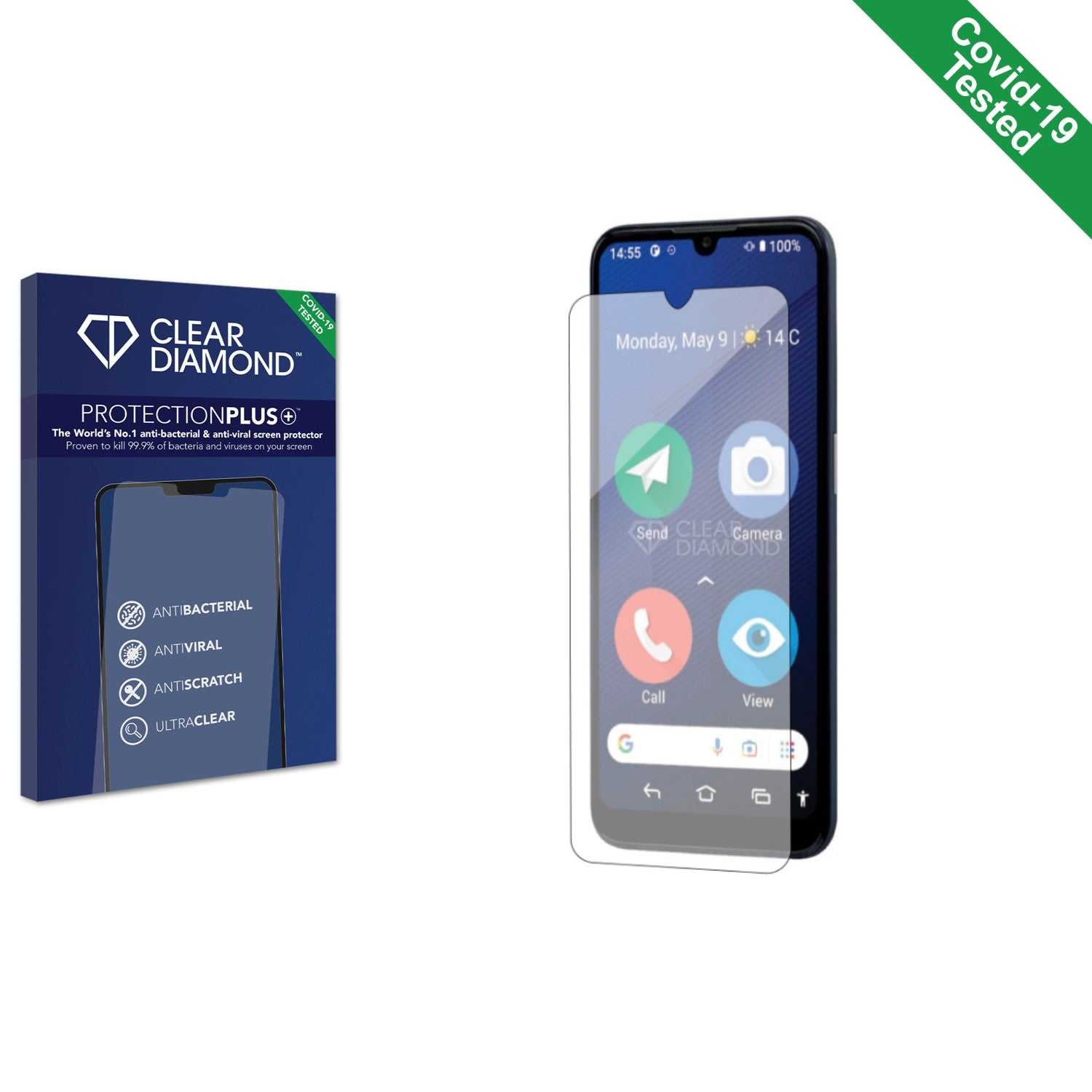 ScreenShield, Clear Diamond Anti-viral Screen Protector for Doro 8200