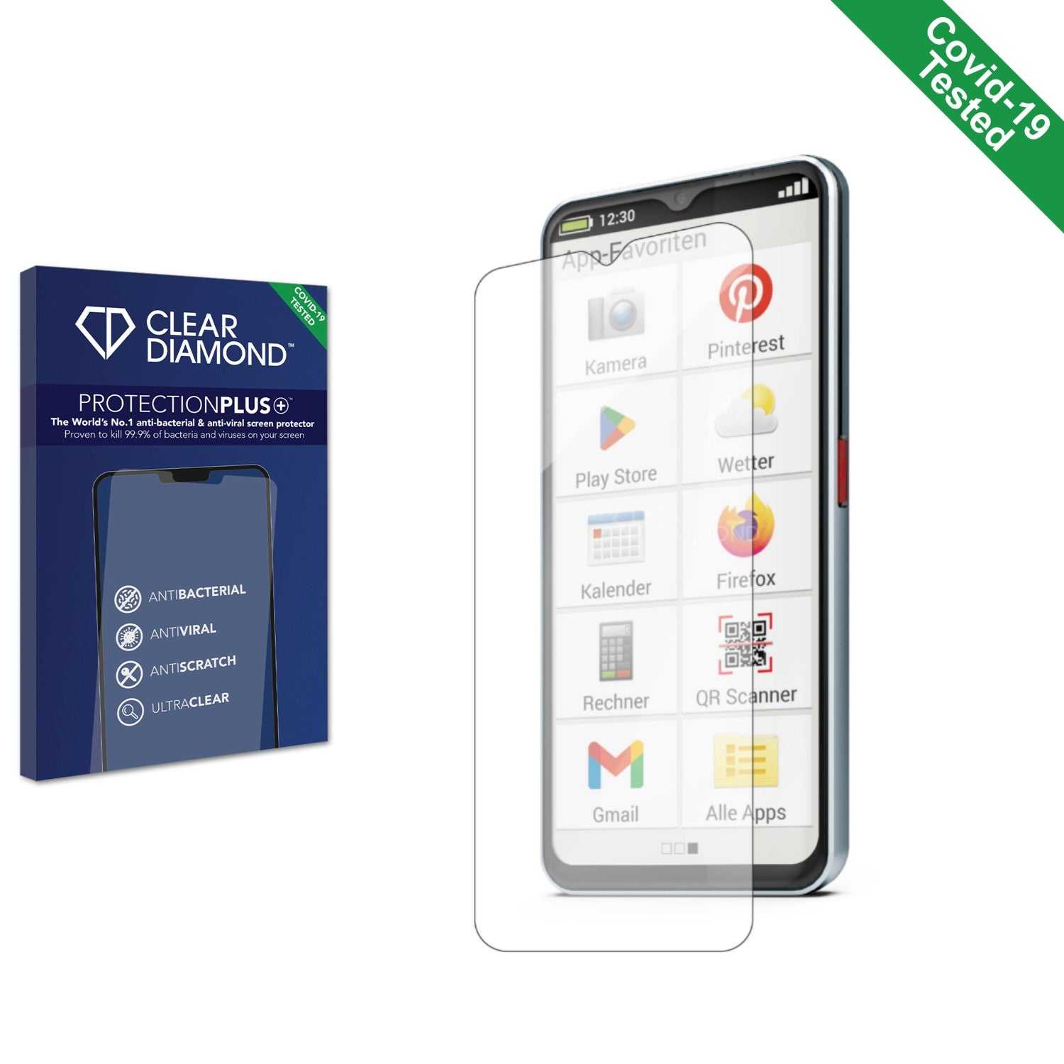 ScreenShield, Clear Diamond Anti-viral Screen Protector for Emporia Smart 6