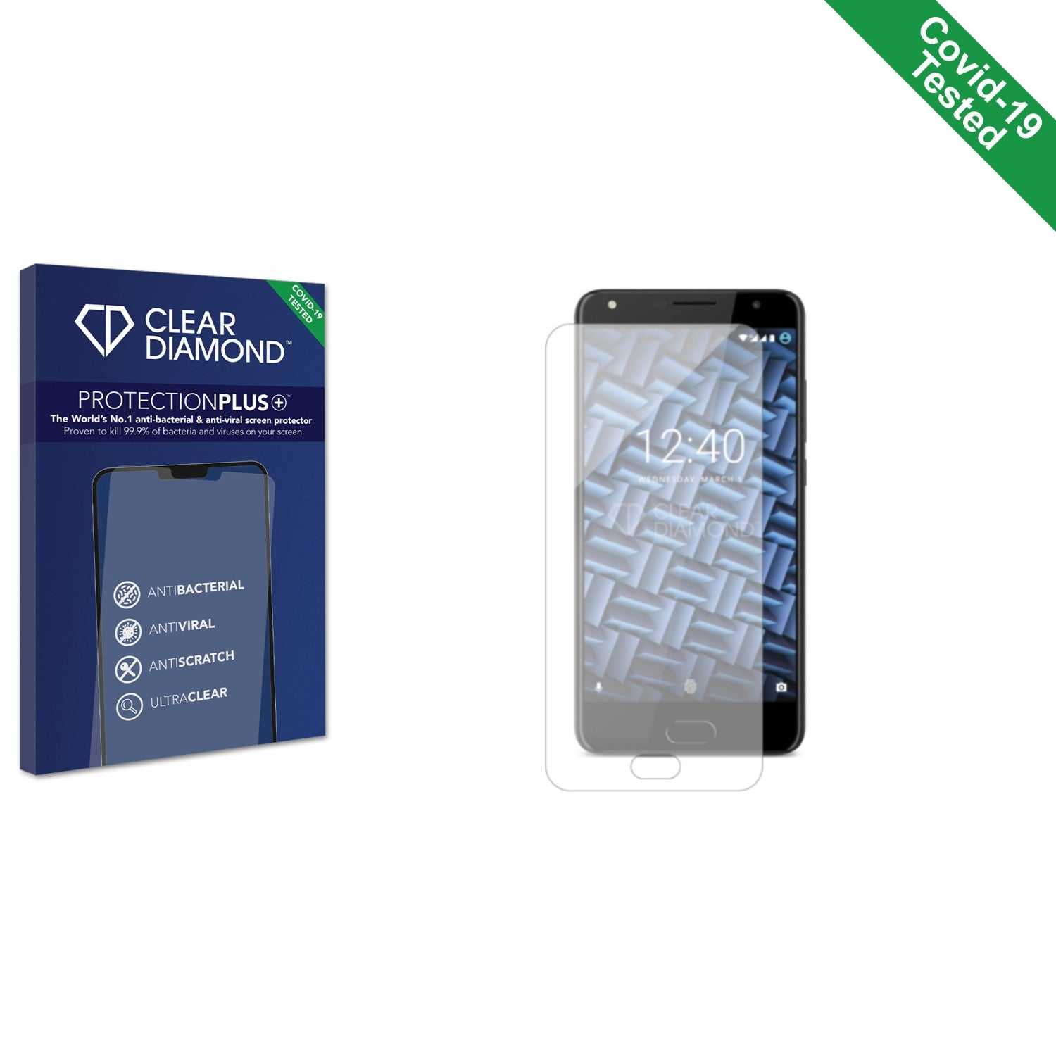 ScreenShield, Clear Diamond Anti-viral Screen Protector for Energy Sistem Phone Pro 3