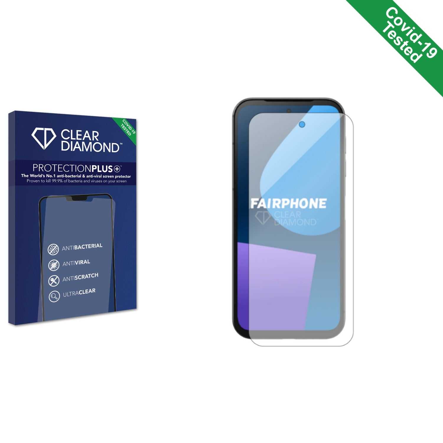 ScreenShield, Clear Diamond Anti-viral Screen Protector for Fairphone 5