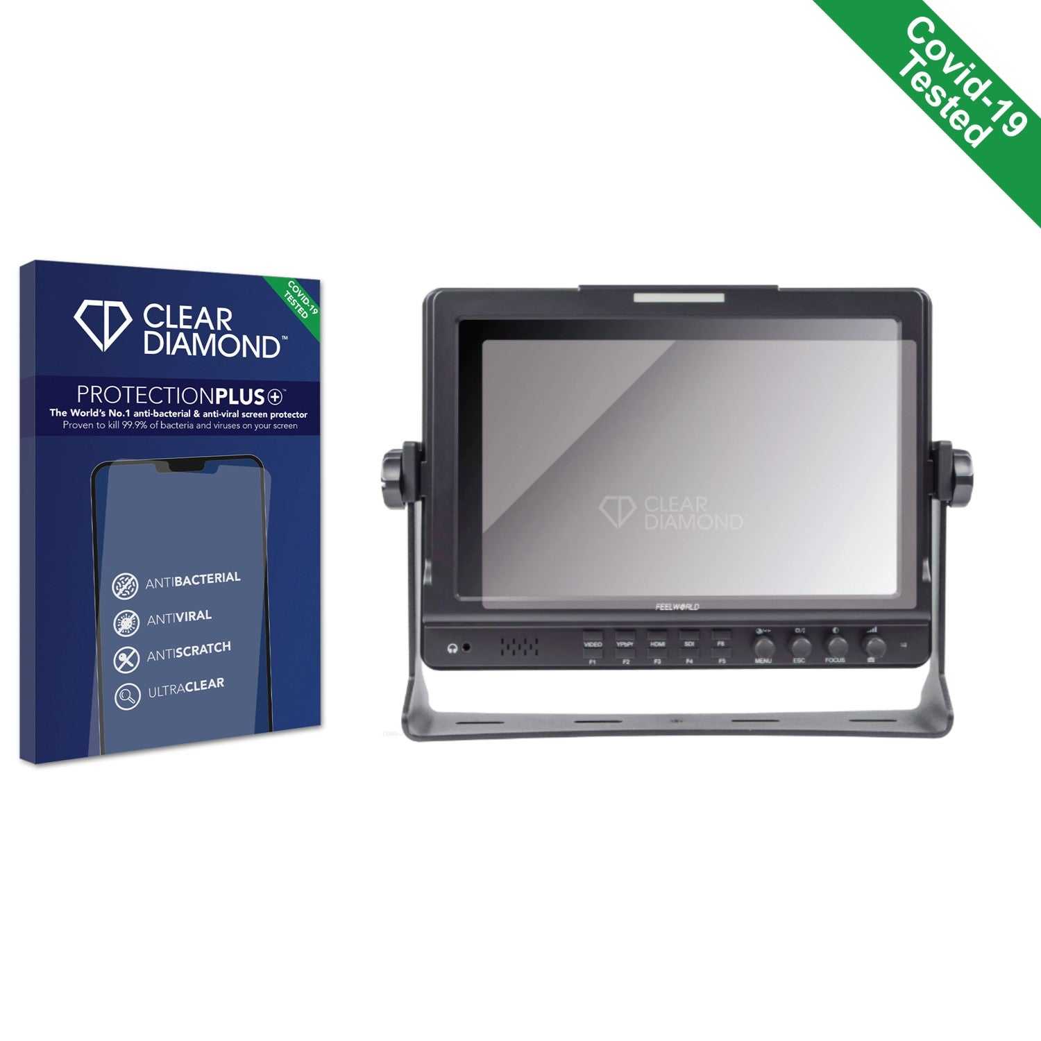 ScreenShield, Clear Diamond Anti-viral Screen Protector for Feelworld 10.1" Field Monitor FW-1018