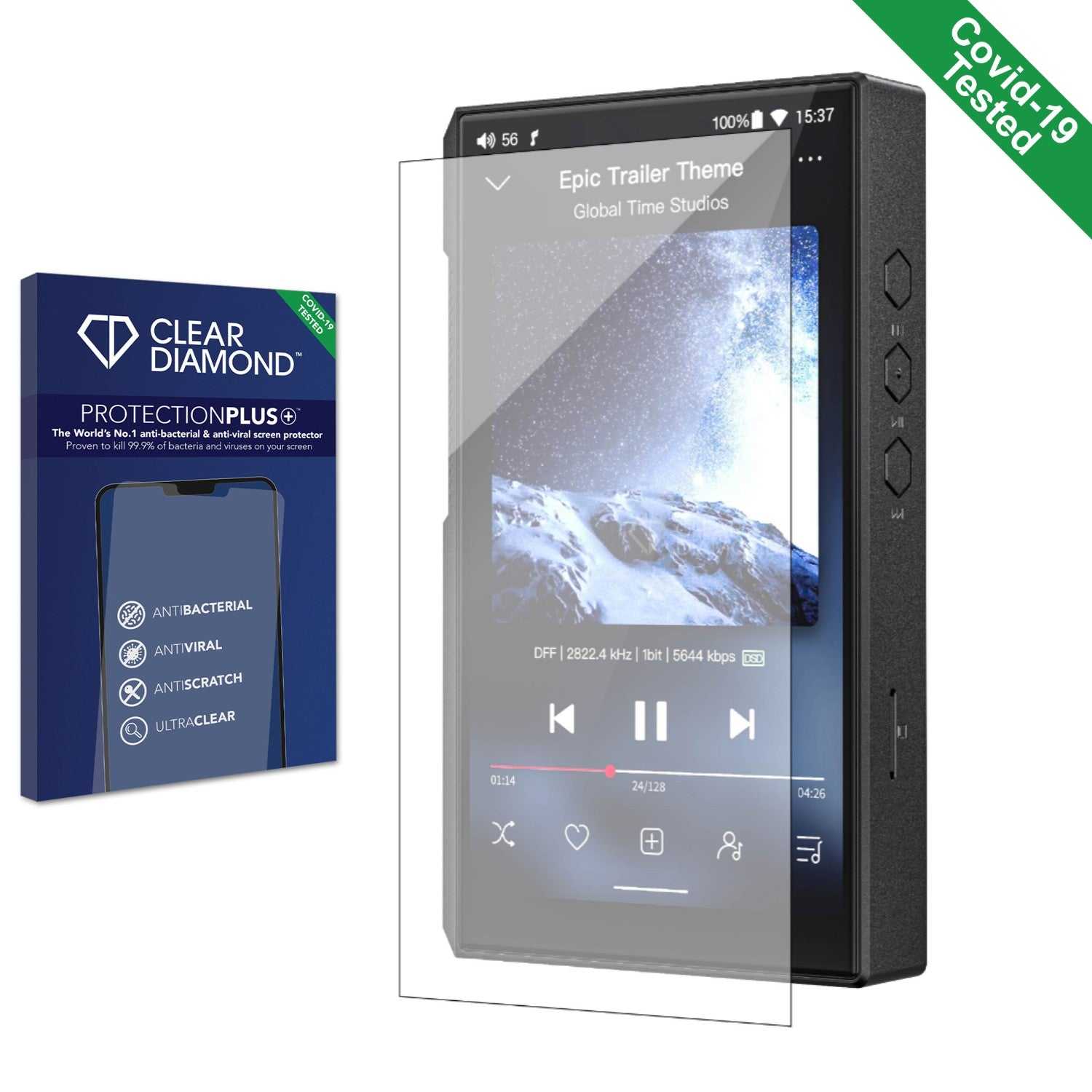 ScreenShield, Clear Diamond Anti-viral Screen Protector for FiiO M11s