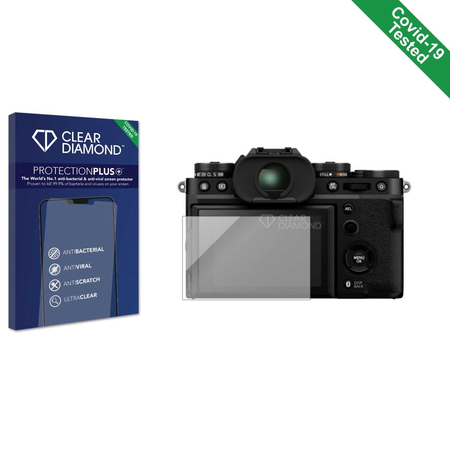 ScreenShield, Clear Diamond Anti-viral Screen Protector for Fujifilm X-T5