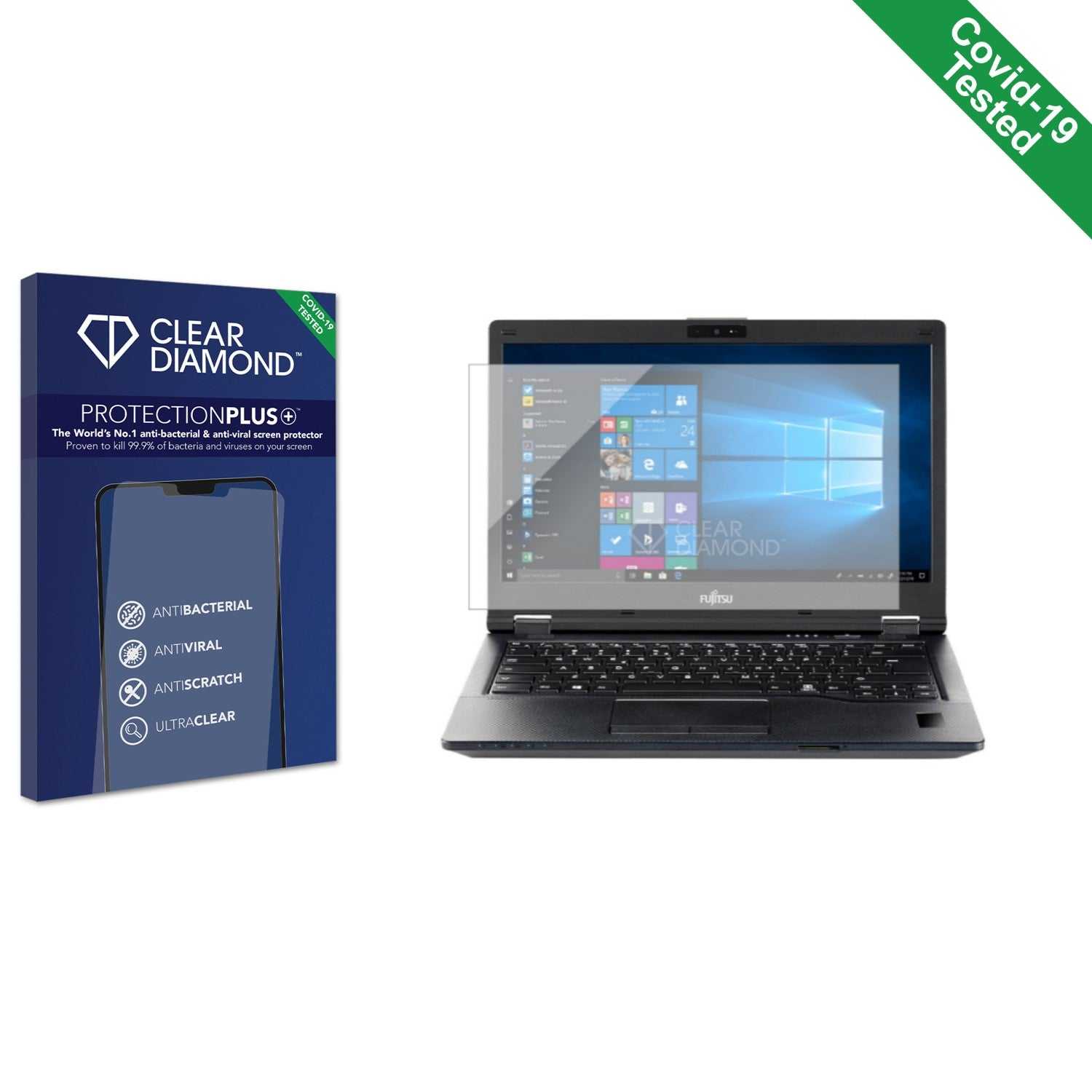 ScreenShield, Clear Diamond Anti-viral Screen Protector for Fujitsu Lifebook U7310