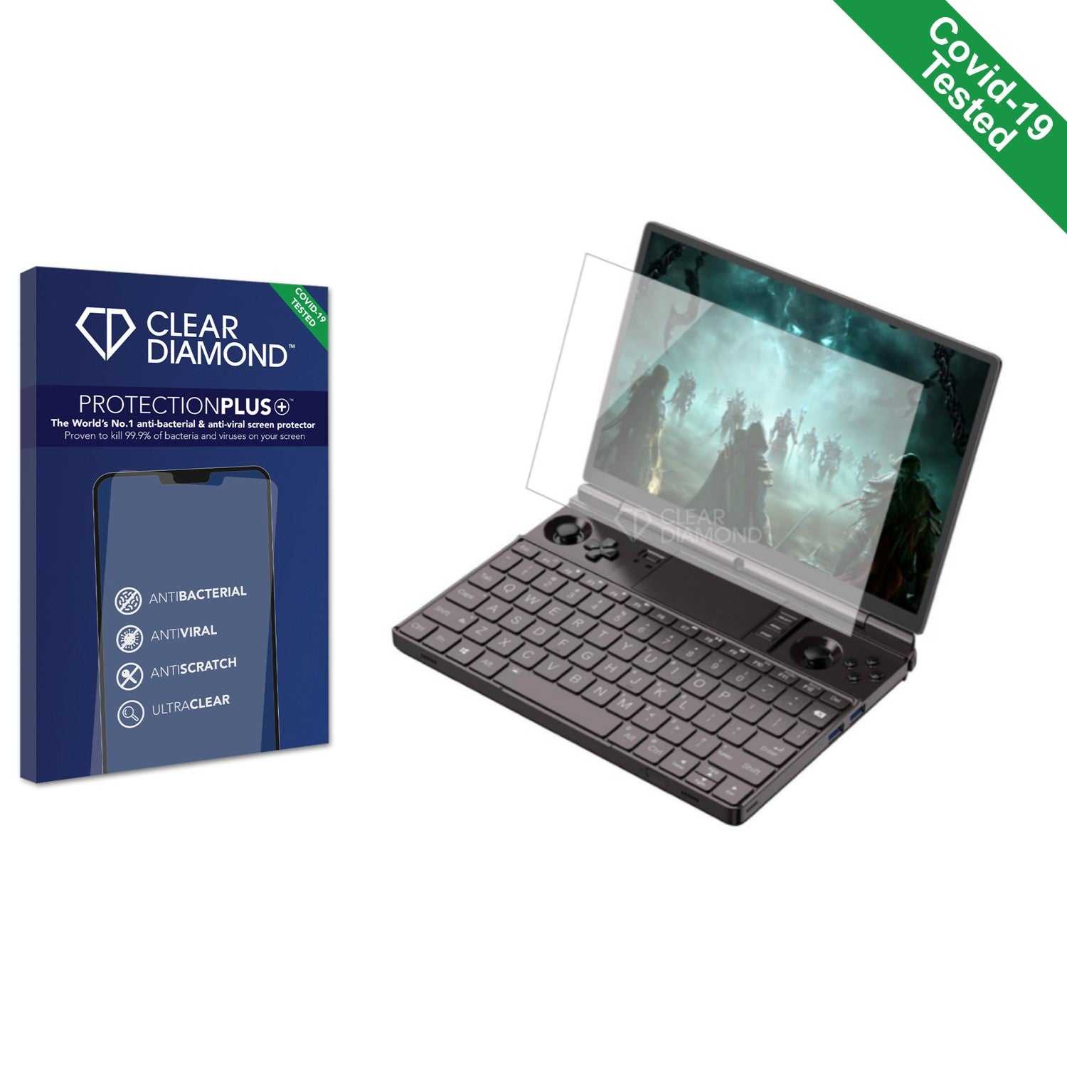 ScreenShield, Clear Diamond Anti-viral Screen Protector for GPD Win Max 2 2023