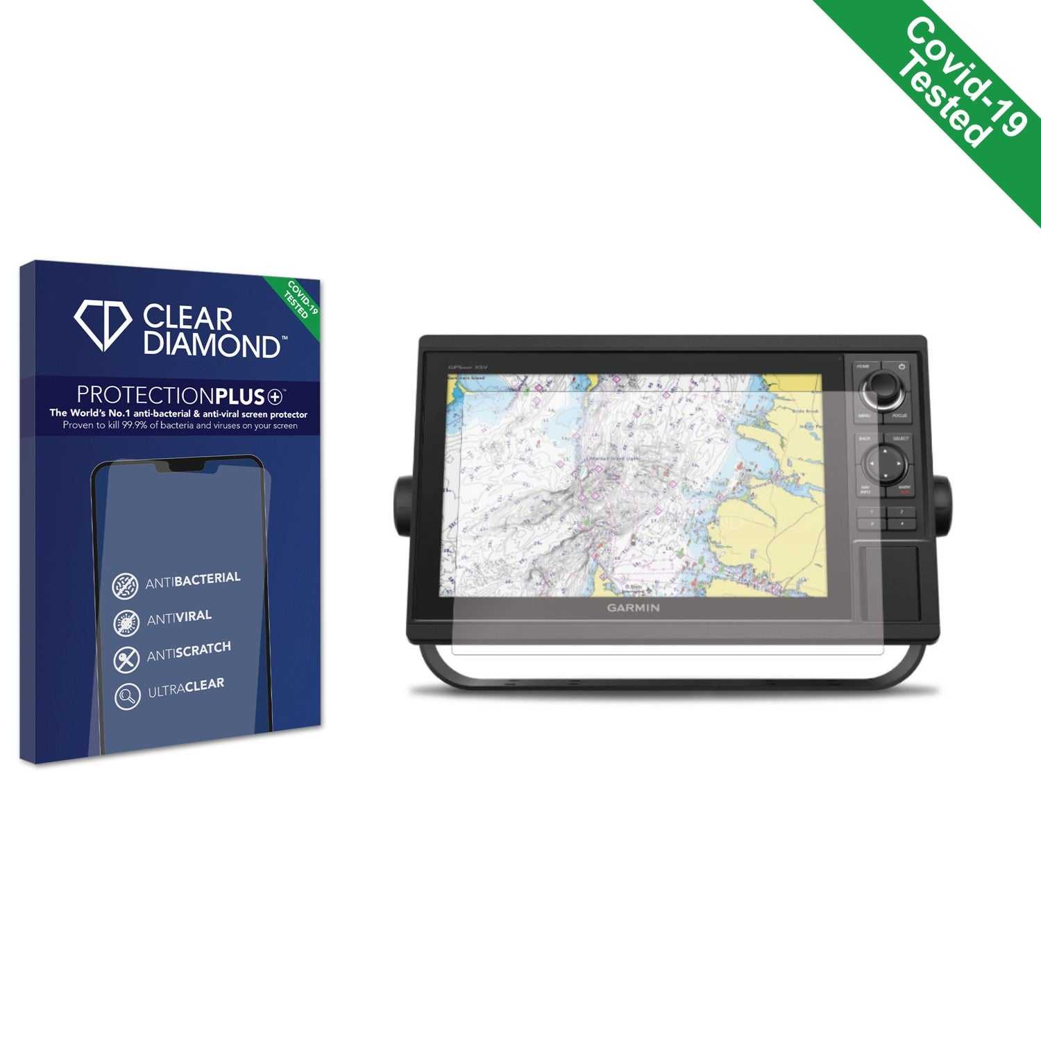 ScreenShield, Clear Diamond Anti-viral Screen Protector for Garmin GPSMAP 1222xsv