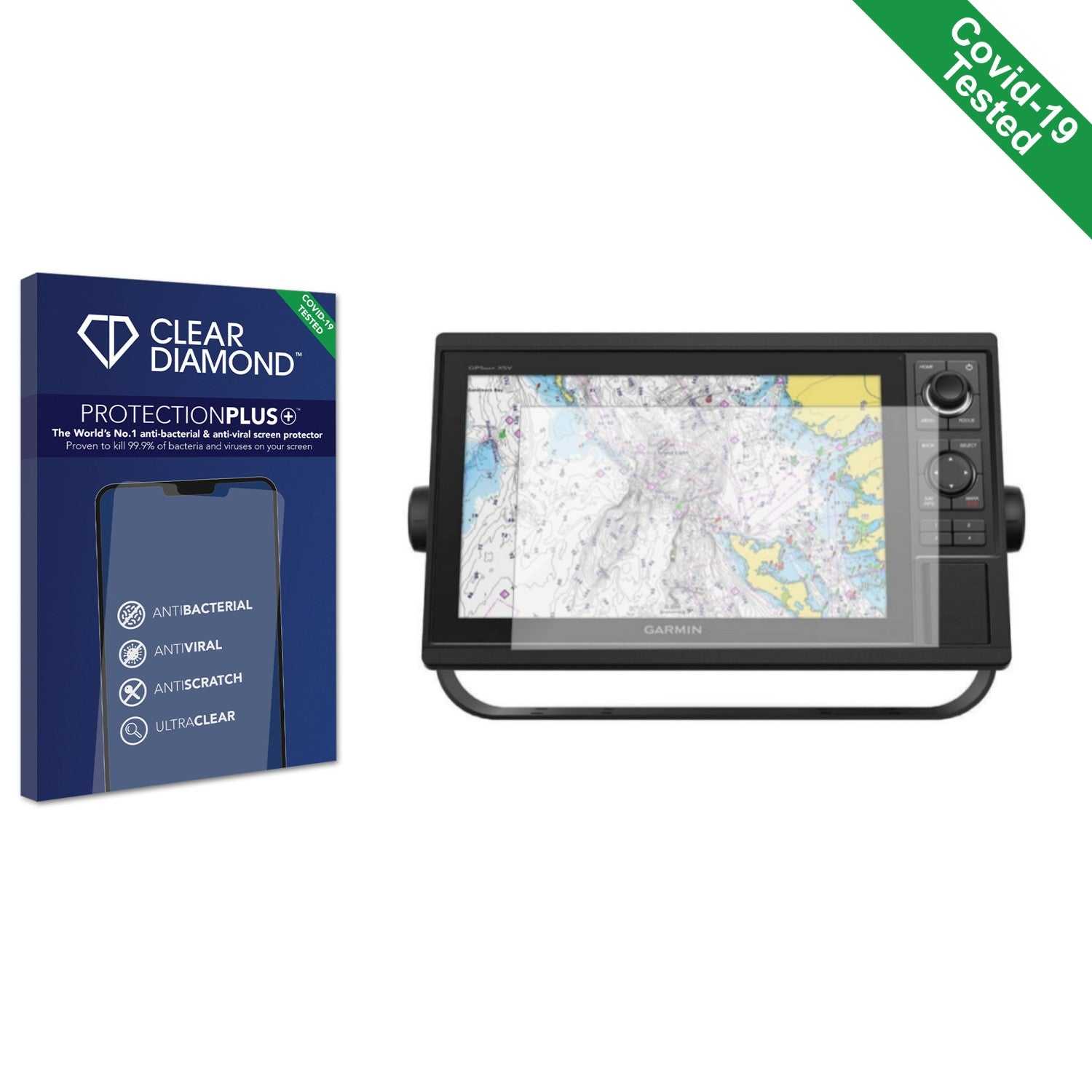 ScreenShield, Clear Diamond Anti-viral Screen Protector for Garmin GPSMAP 1242xsv