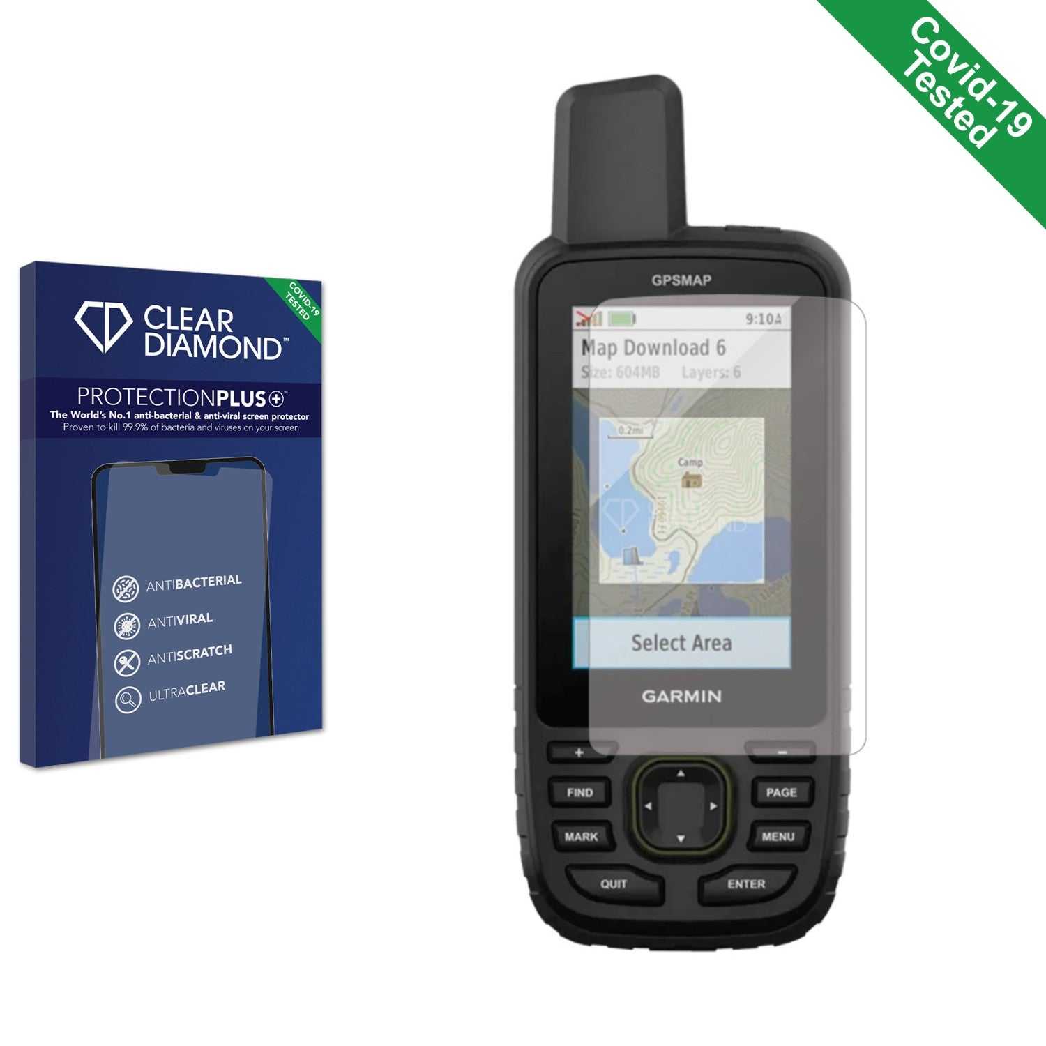 ScreenShield, Clear Diamond Anti-viral Screen Protector for Garmin GPSMAP 67