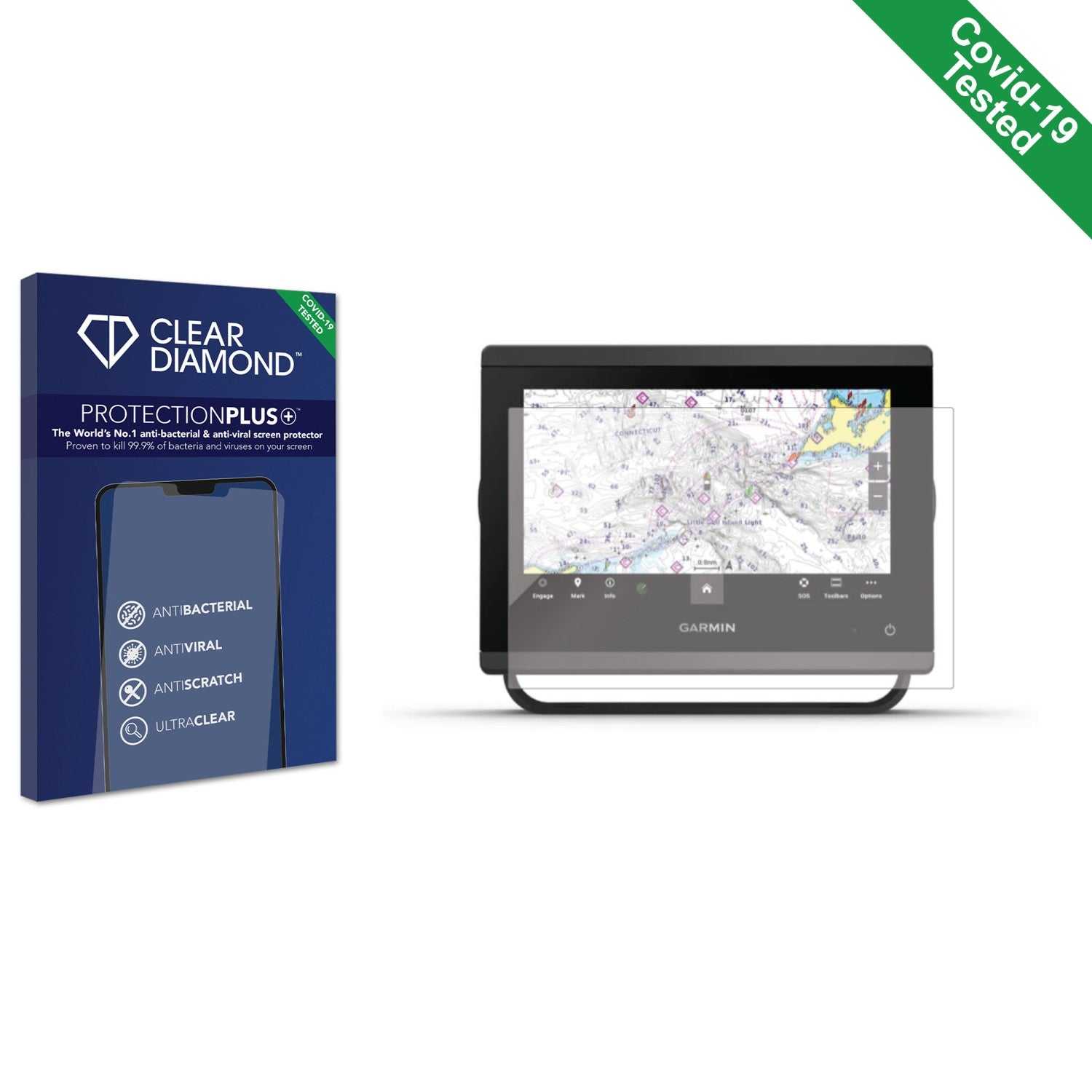 ScreenShield, Clear Diamond Anti-viral Screen Protector for Garmin GPSMAP 753xsv