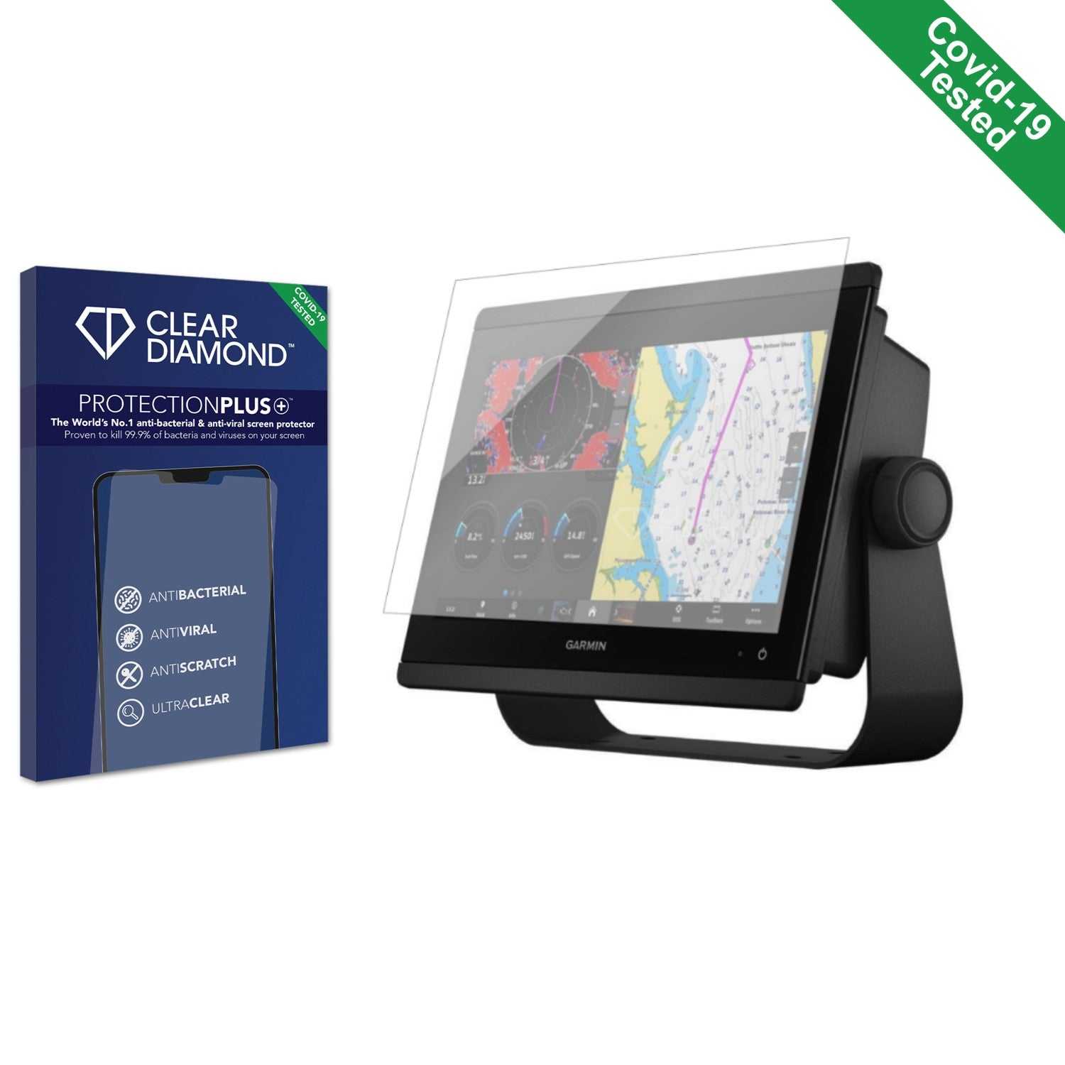 ScreenShield, Clear Diamond Anti-viral Screen Protector for Garmin GPSMAP 8612