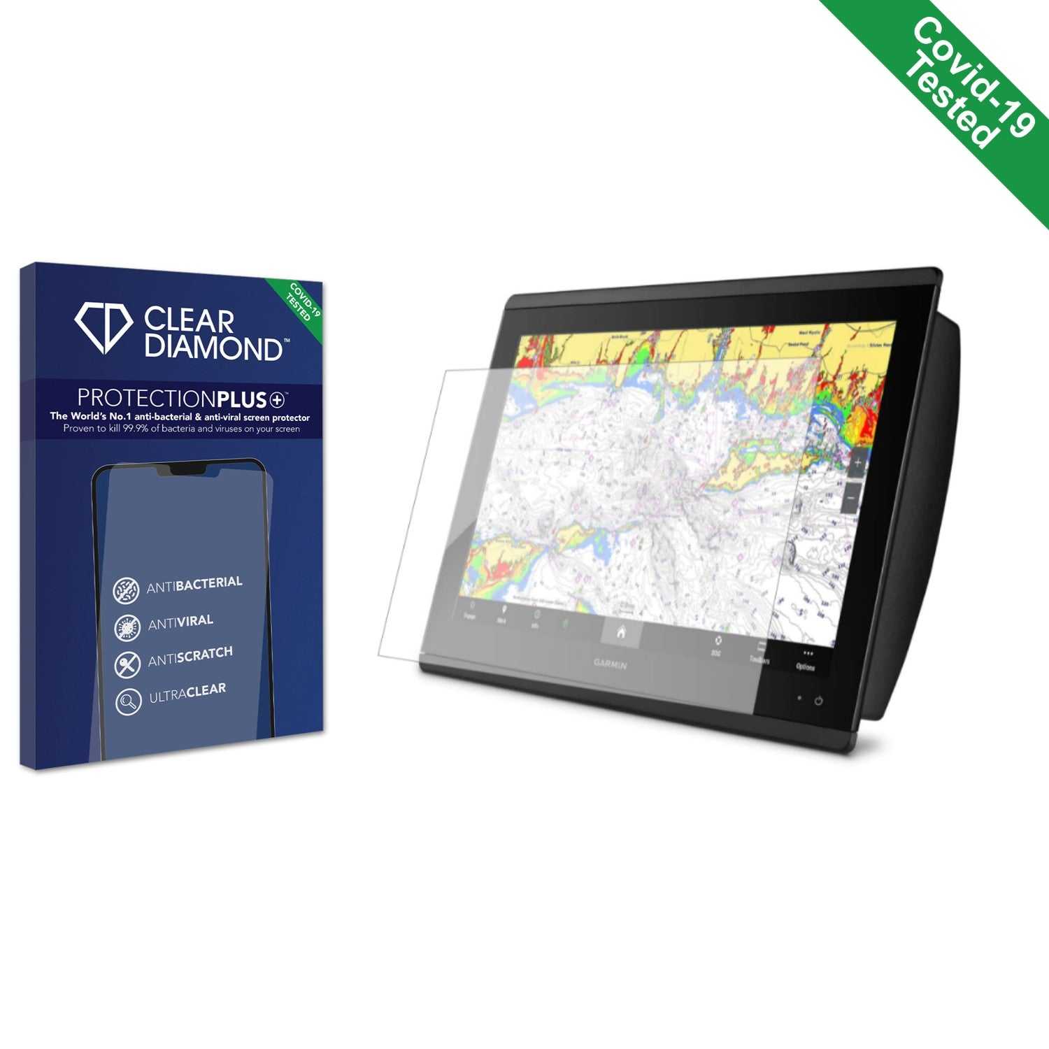 ScreenShield, Clear Diamond Anti-viral Screen Protector for Garmin GPSMAP 8617