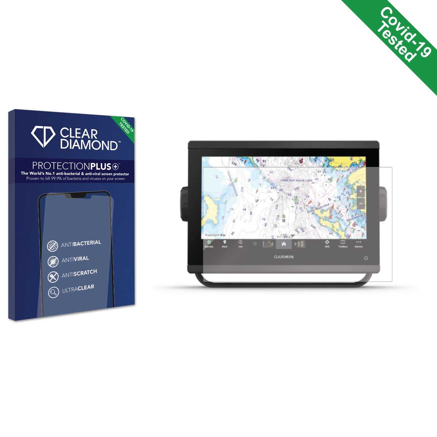 ScreenShield, Clear Diamond Anti-viral Screen Protector for Garmin GPSMAP 943xsv