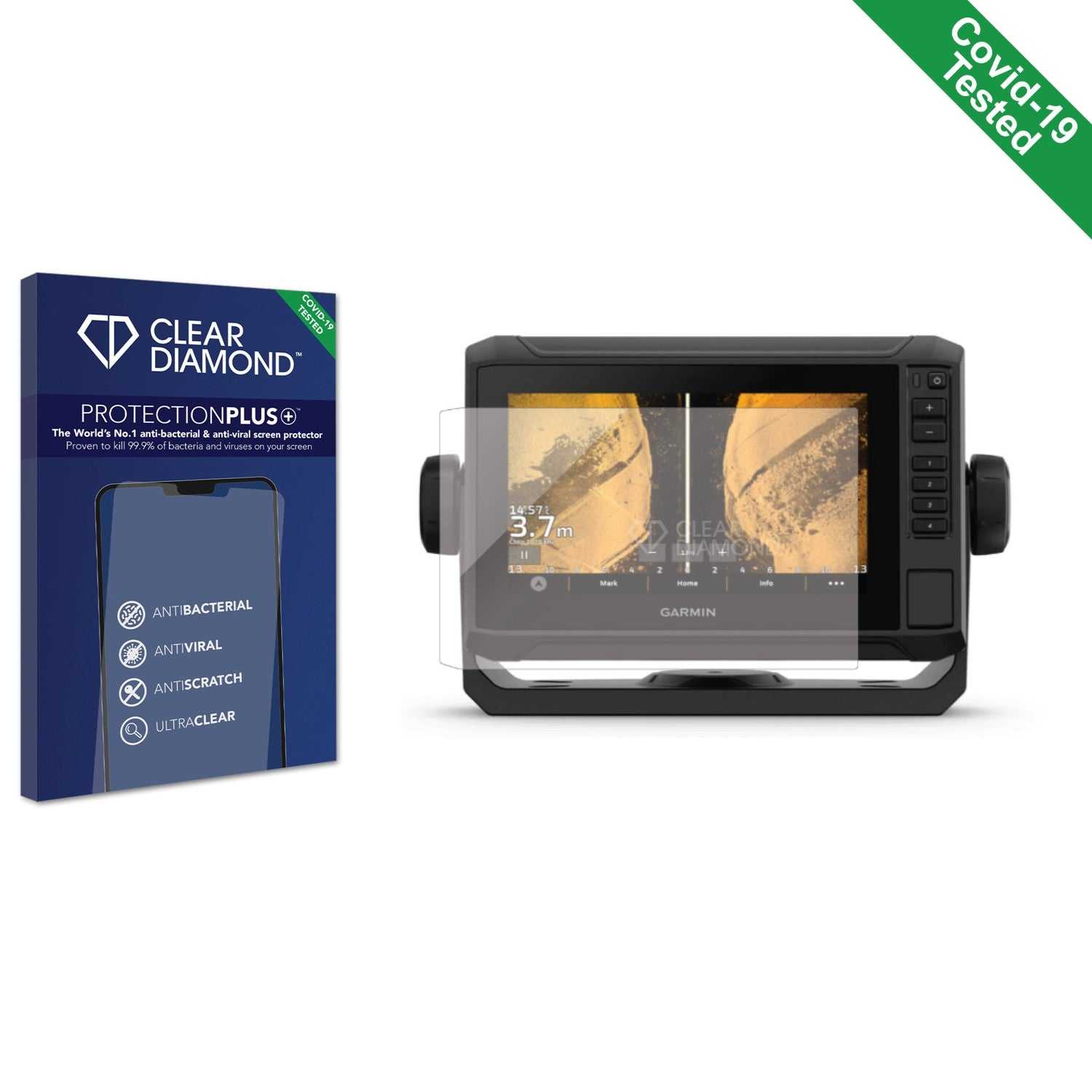 ScreenShield, Clear Diamond Anti-viral Screen Protector for Garmin UHD2 7" Chartplotter