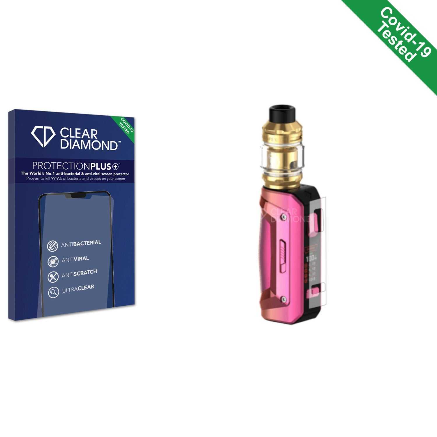 ScreenShield, Clear Diamond Anti-viral Screen Protector for GeekVape S100