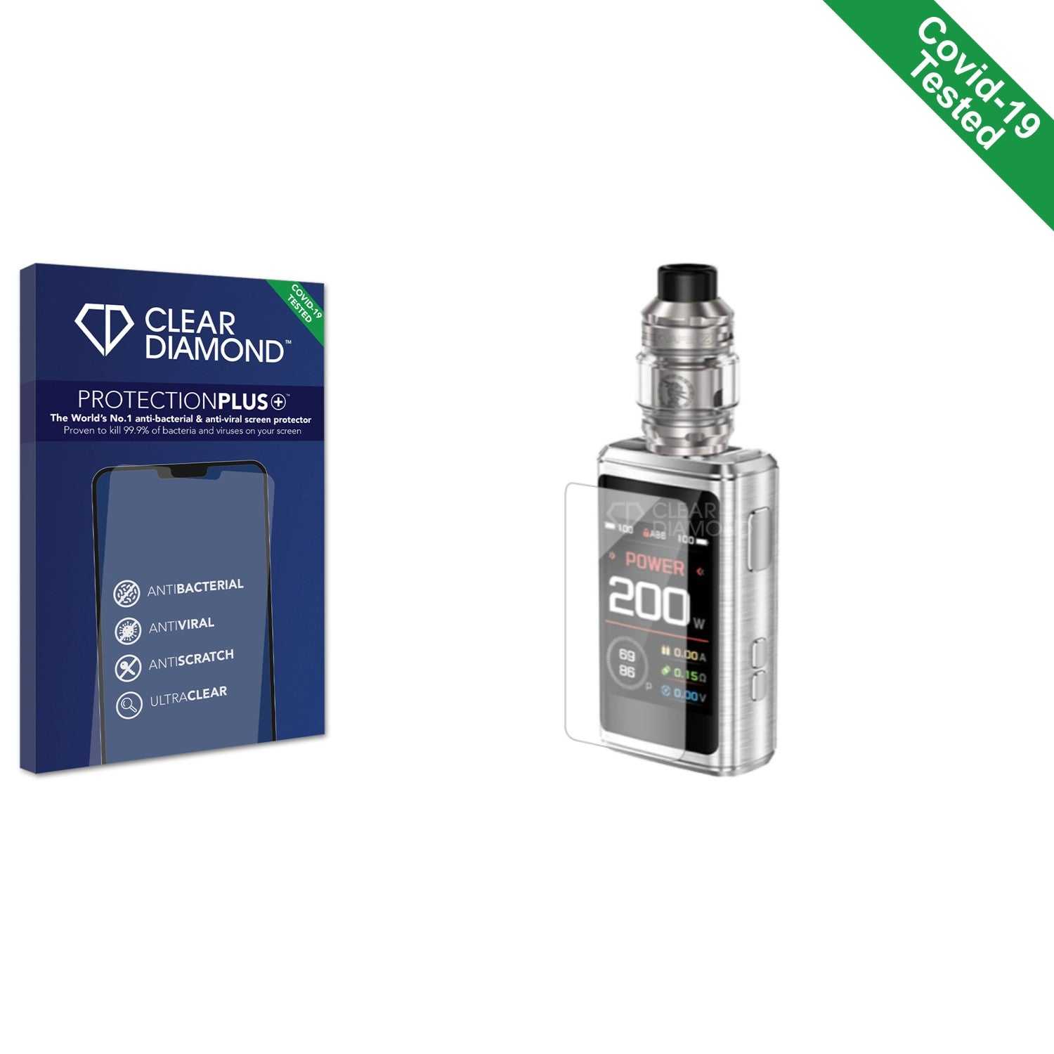 ScreenShield, Clear Diamond Anti-viral Screen Protector for GeekVape Z200