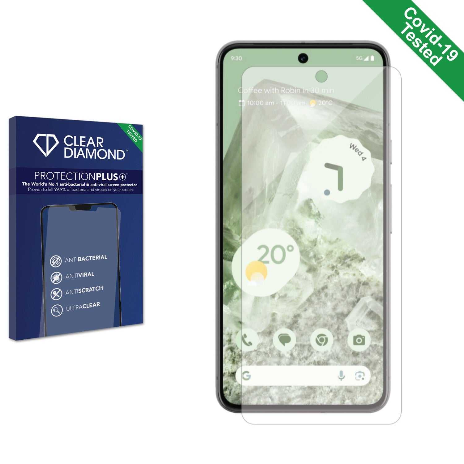 ScreenShield, Clear Diamond Anti-viral Screen Protector for Google Pixel 8