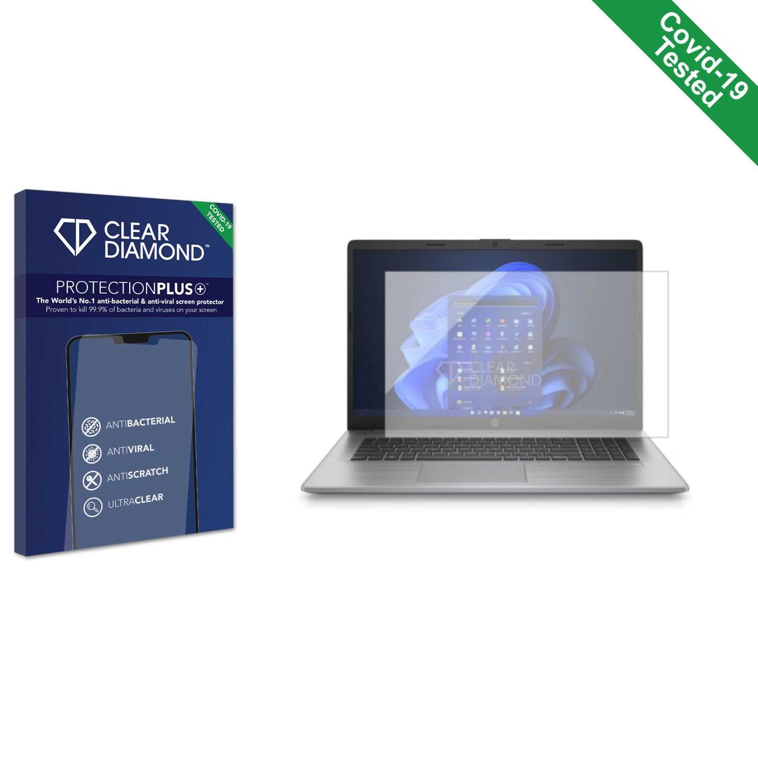 ScreenShield, Clear Diamond Anti-viral Screen Protector for HP 470 G9