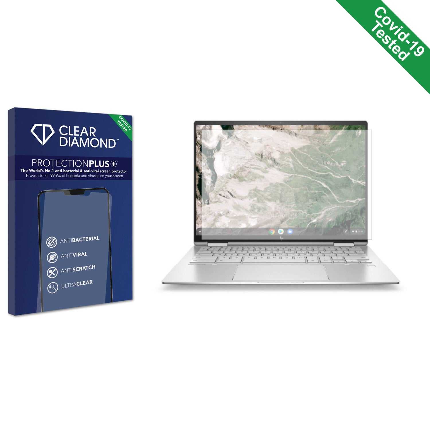 ScreenShield, Clear Diamond Anti-viral Screen Protector for HP Elite C1030 Chromebook