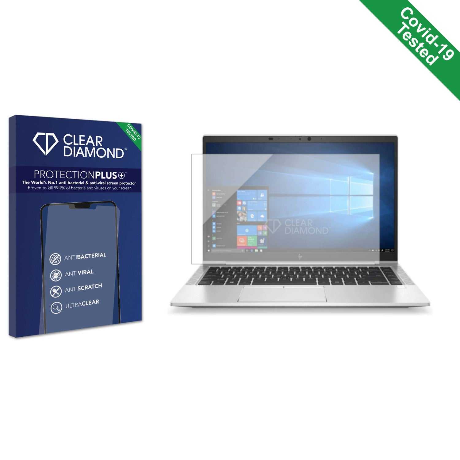 ScreenShield, Clear Diamond Anti-viral Screen Protector for HP EliteBook 840 10th Gen