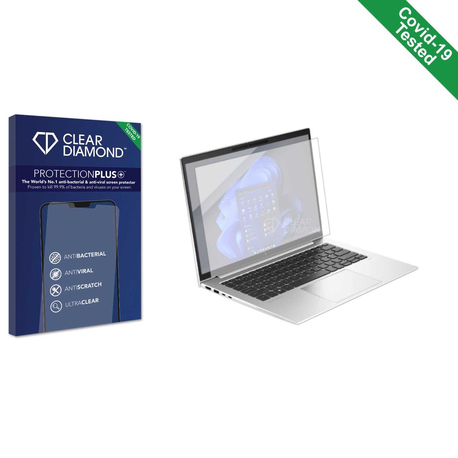 ScreenShield, Clear Diamond Anti-viral Screen Protector for HP EliteBook 845 G10