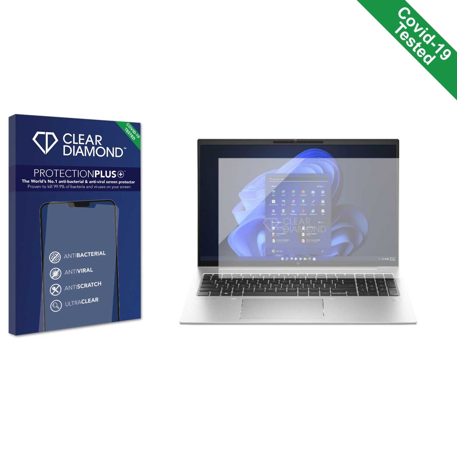 ScreenShield, Clear Diamond Anti-viral Screen Protector for HP EliteBook 860 G10