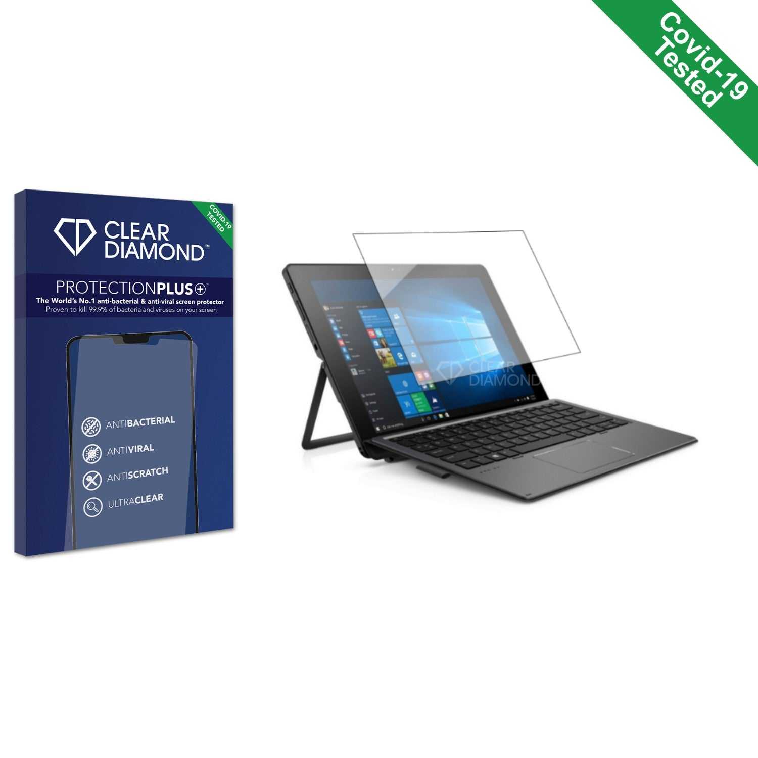 ScreenShield, Clear Diamond Anti-viral Screen Protector for HP Pro x2 612 G2