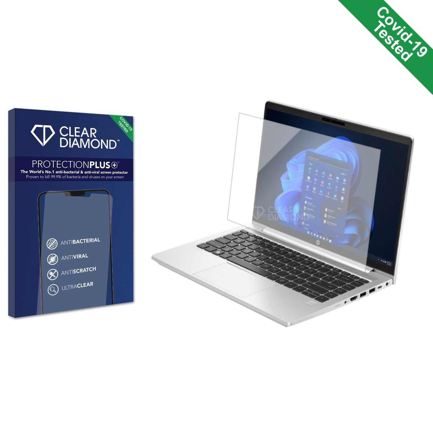 ScreenShield, Clear Diamond Anti-viral Screen Protector for HP ProBook 445 G10