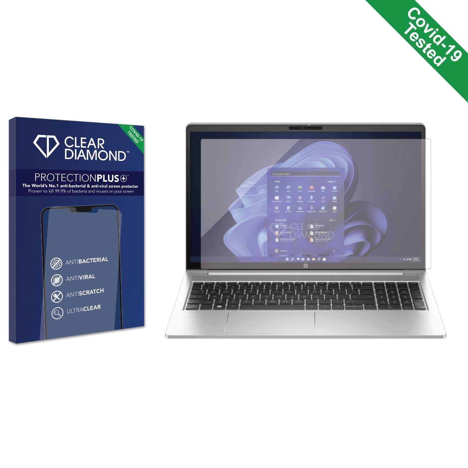 ScreenShield, Clear Diamond Anti-viral Screen Protector for HP ProBook 450 G10