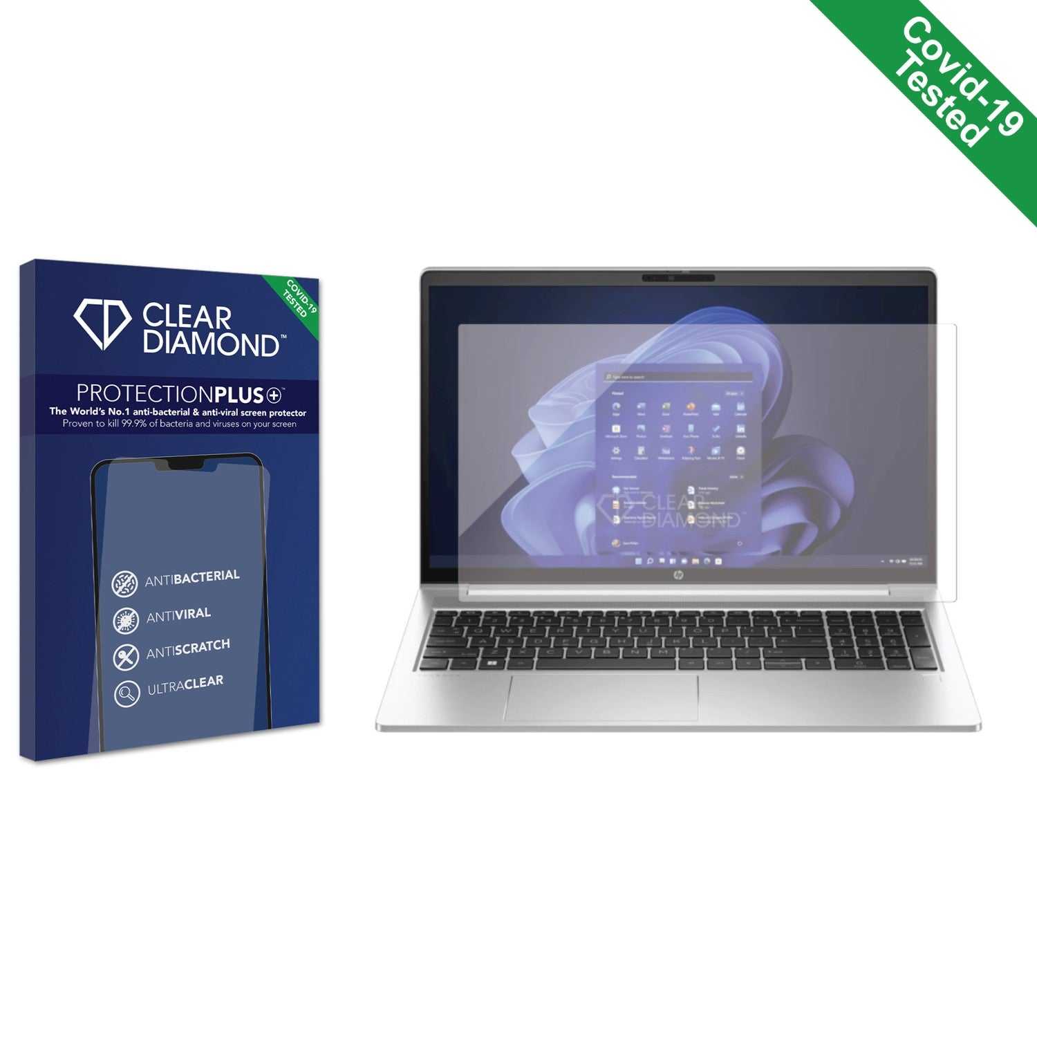 ScreenShield, Clear Diamond Anti-viral Screen Protector for HP ProBook 455 G10